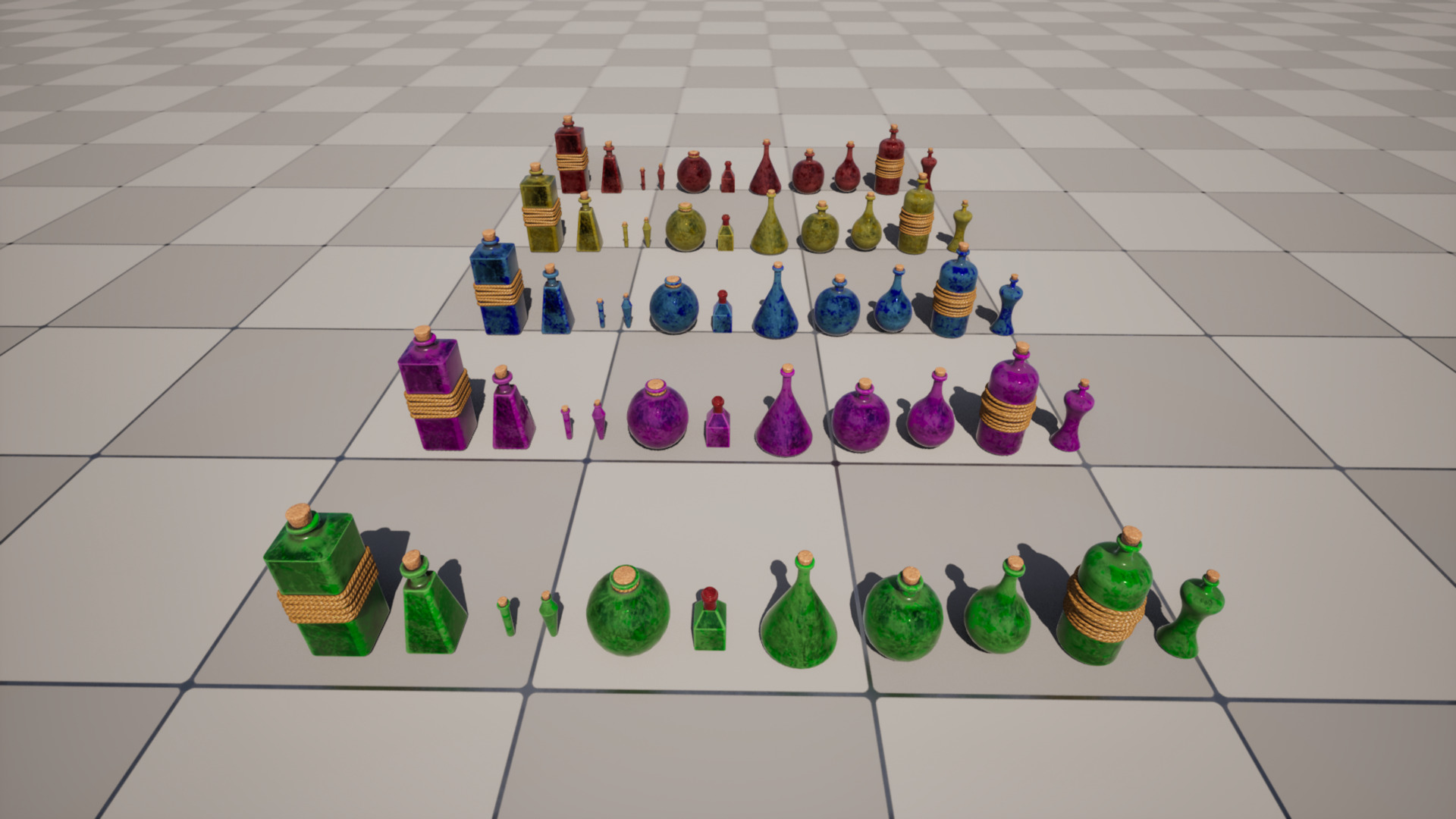 Fantasy Potions Low-poly 3D model_1