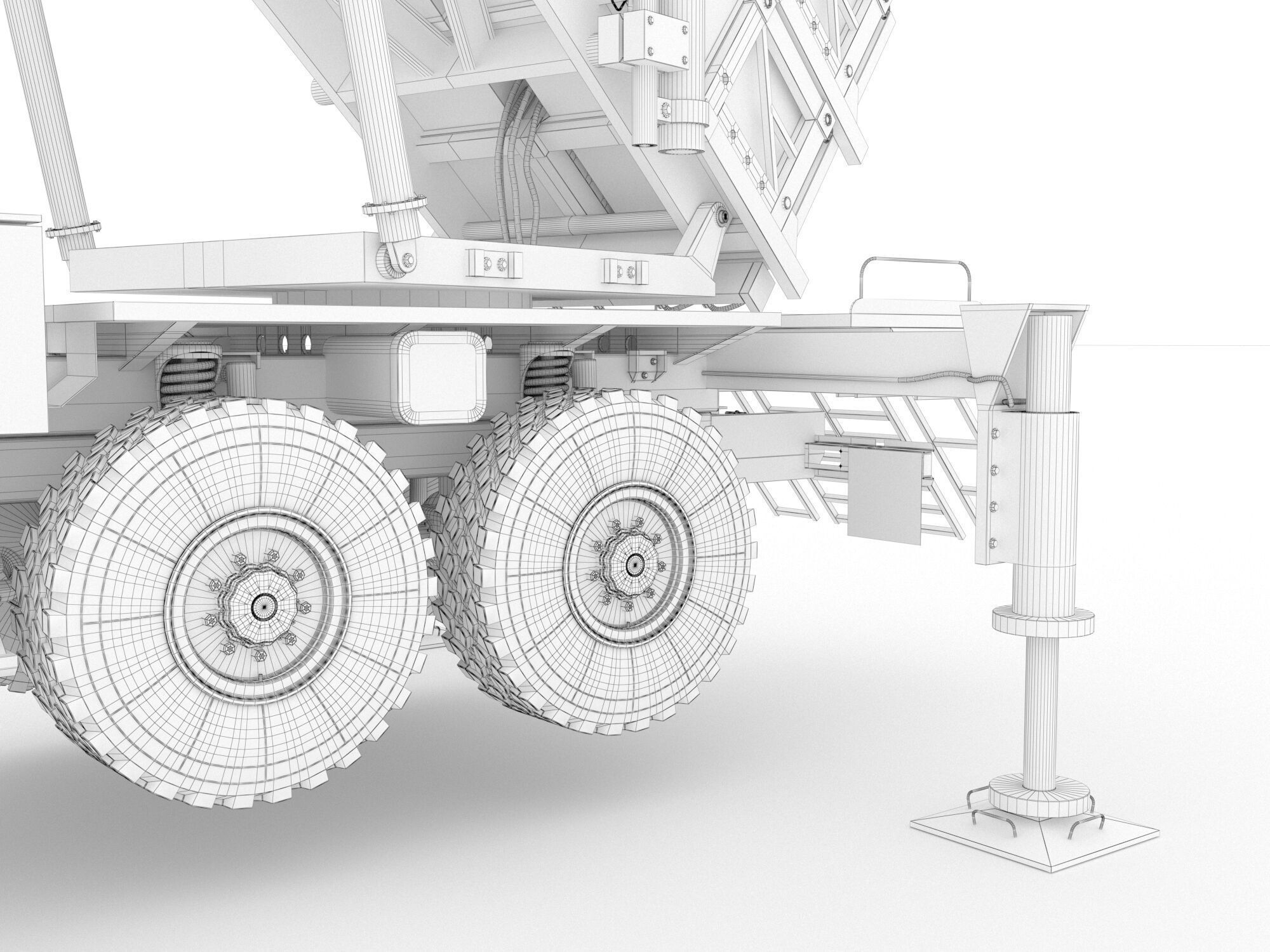 Radar AN MPQ-53 and Rocket launcher MAN KAT MIM-104 Patriot 3D model_44