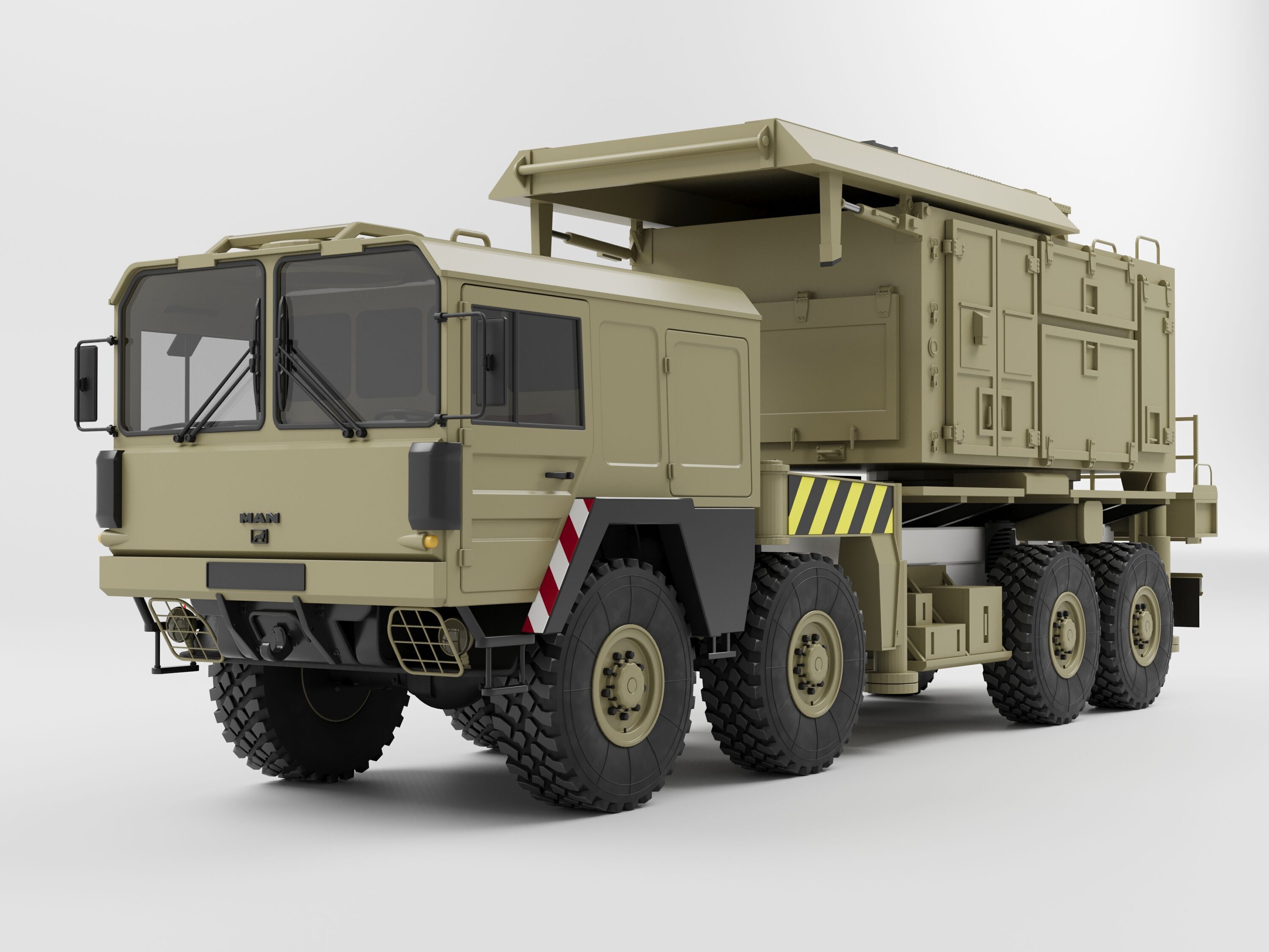 Radar AN MPQ-53 and Rocket launcher MAN KAT MIM-104 Patriot 3D model_9