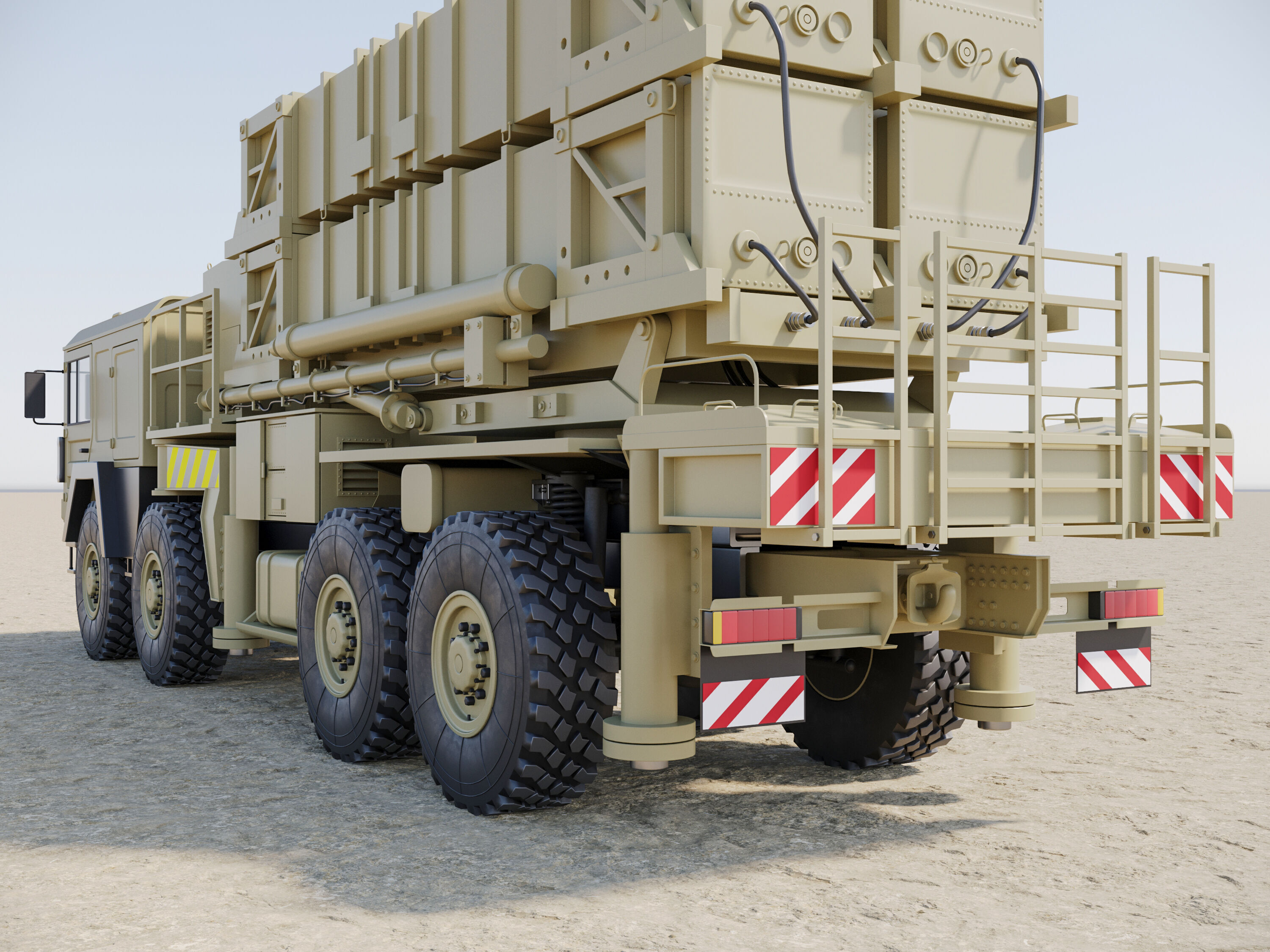 Radar AN MPQ-53 and Rocket launcher MAN KAT MIM-104 Patriot 3D model_17