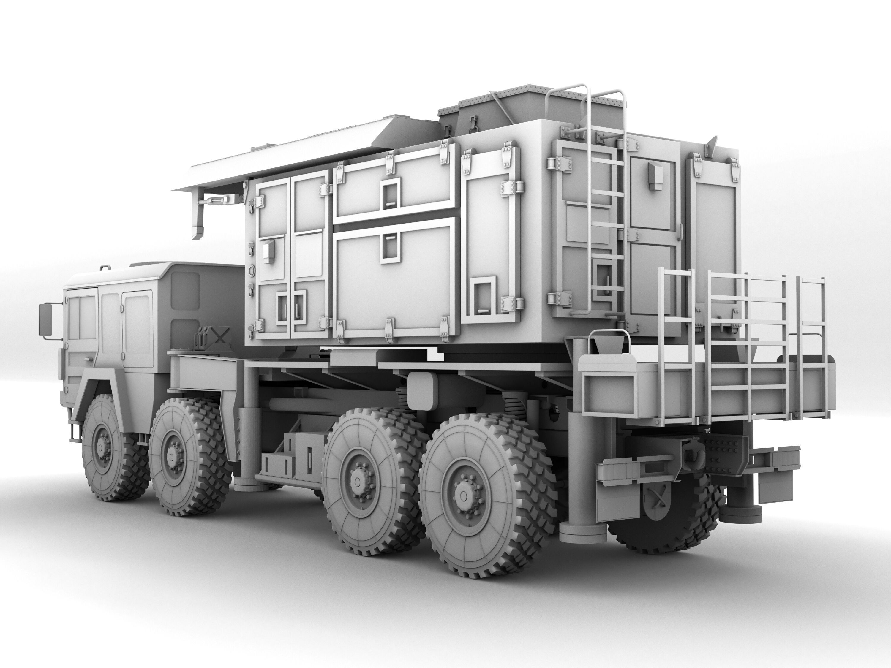 Radar AN MPQ-53 and Rocket launcher MAN KAT MIM-104 Patriot 3D model_21