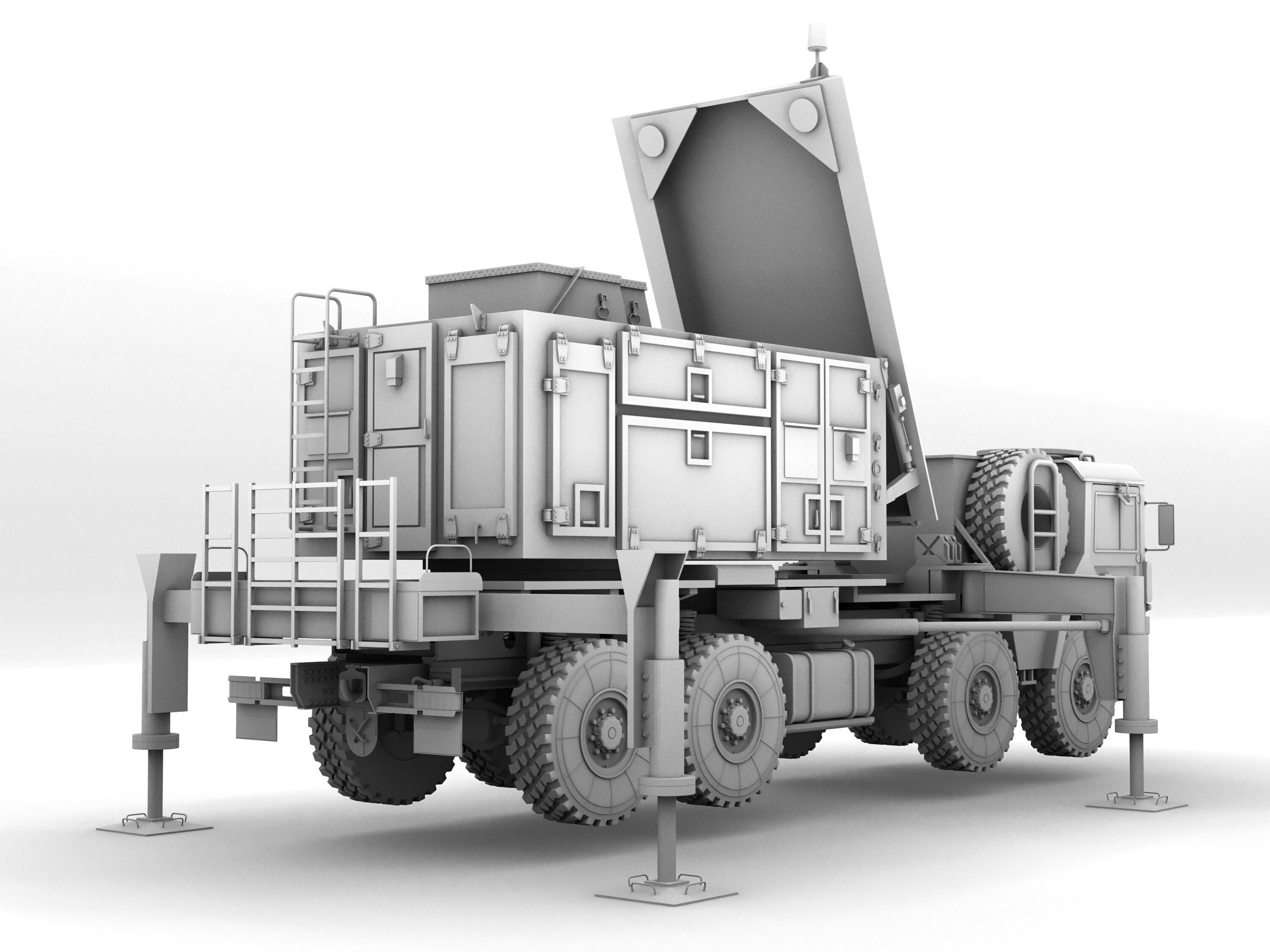 Radar AN MPQ-53 and Rocket launcher MAN KAT MIM-104 Patriot 3D model_29