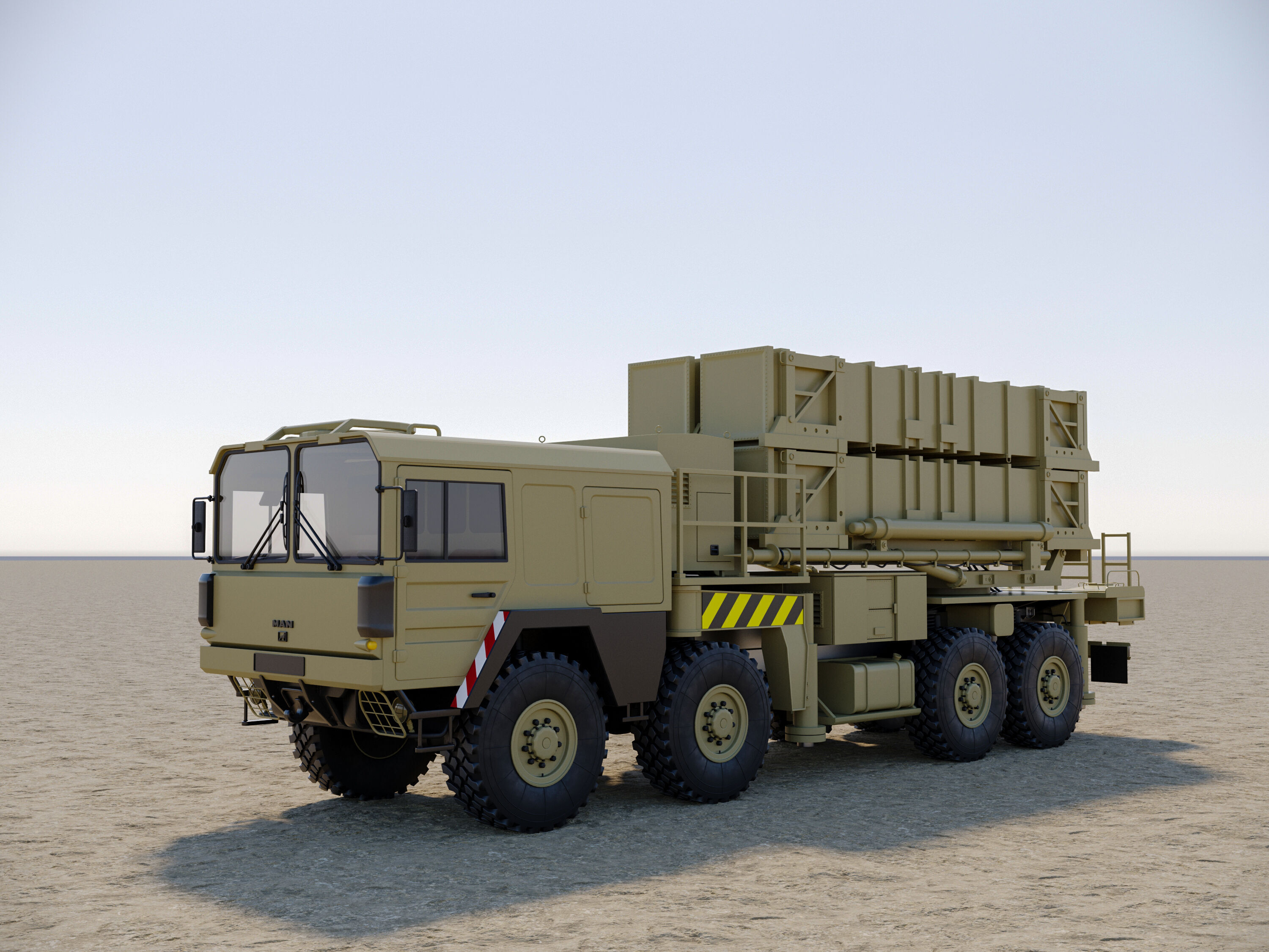Radar AN MPQ-53 and Rocket launcher MAN KAT MIM-104 Patriot 3D model_62