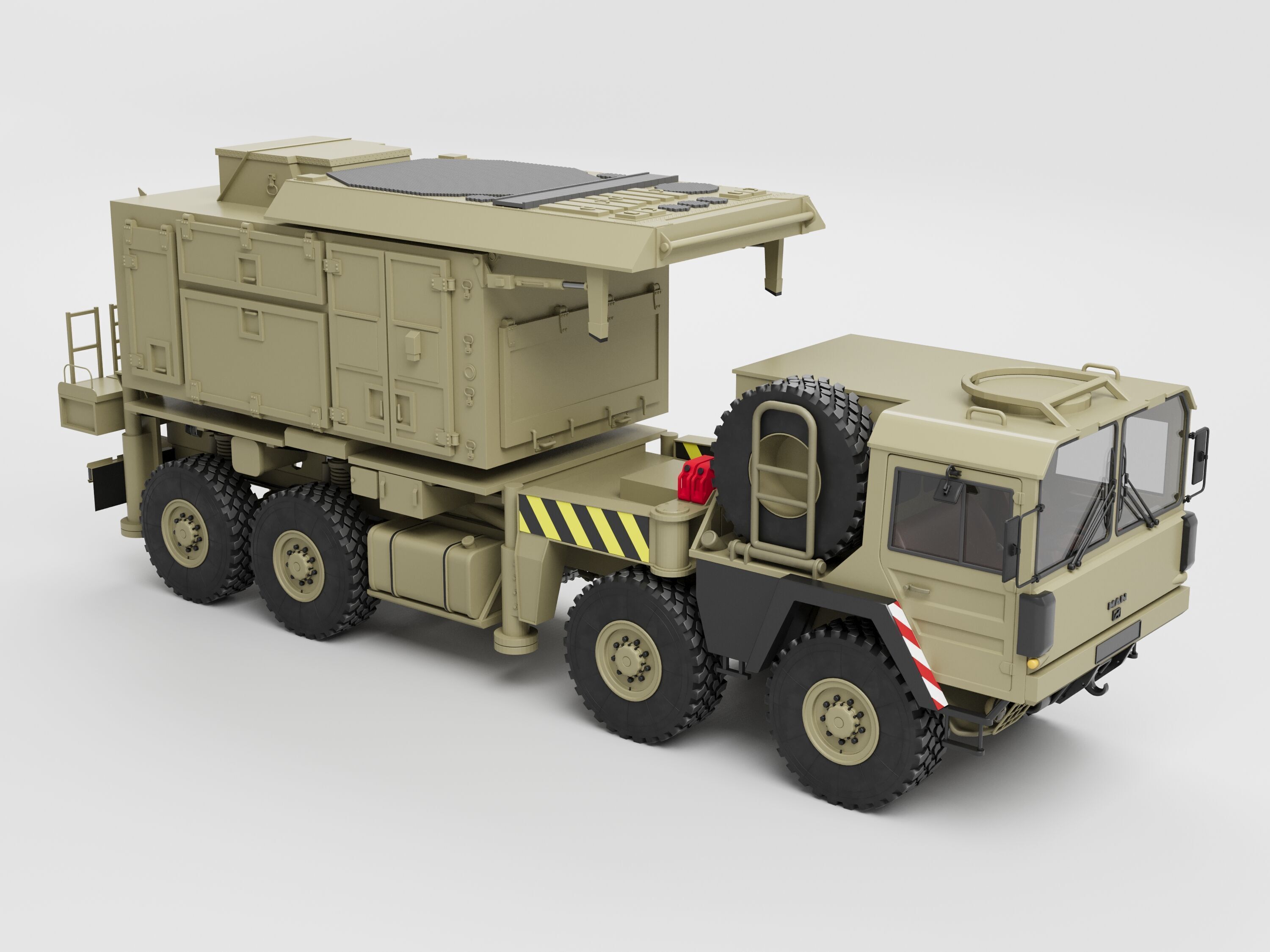 Radar AN MPQ-53 and Rocket launcher MAN KAT MIM-104 Patriot 3D model_26