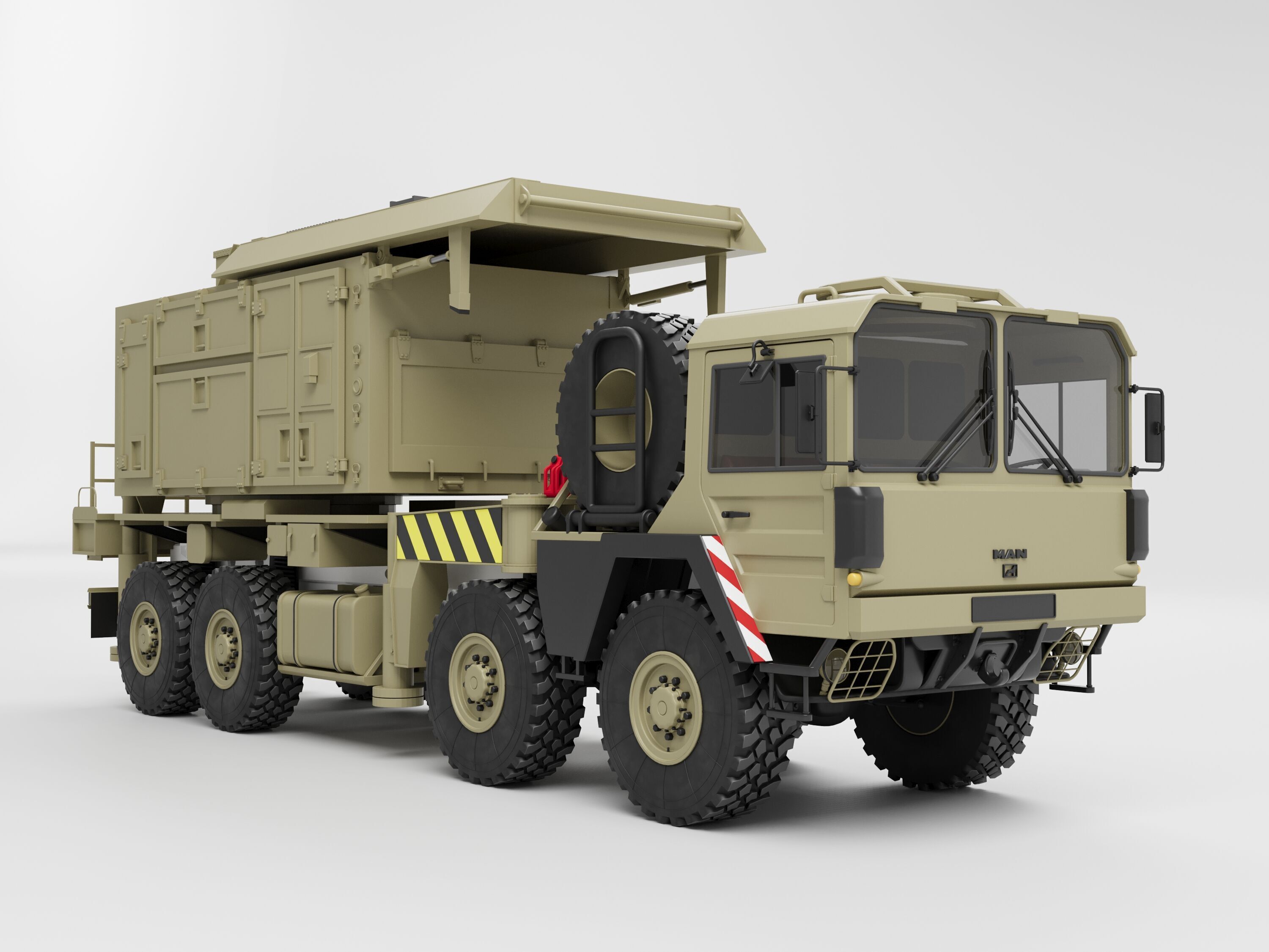 Radar AN MPQ-53 and Rocket launcher MAN KAT MIM-104 Patriot 3D model_14