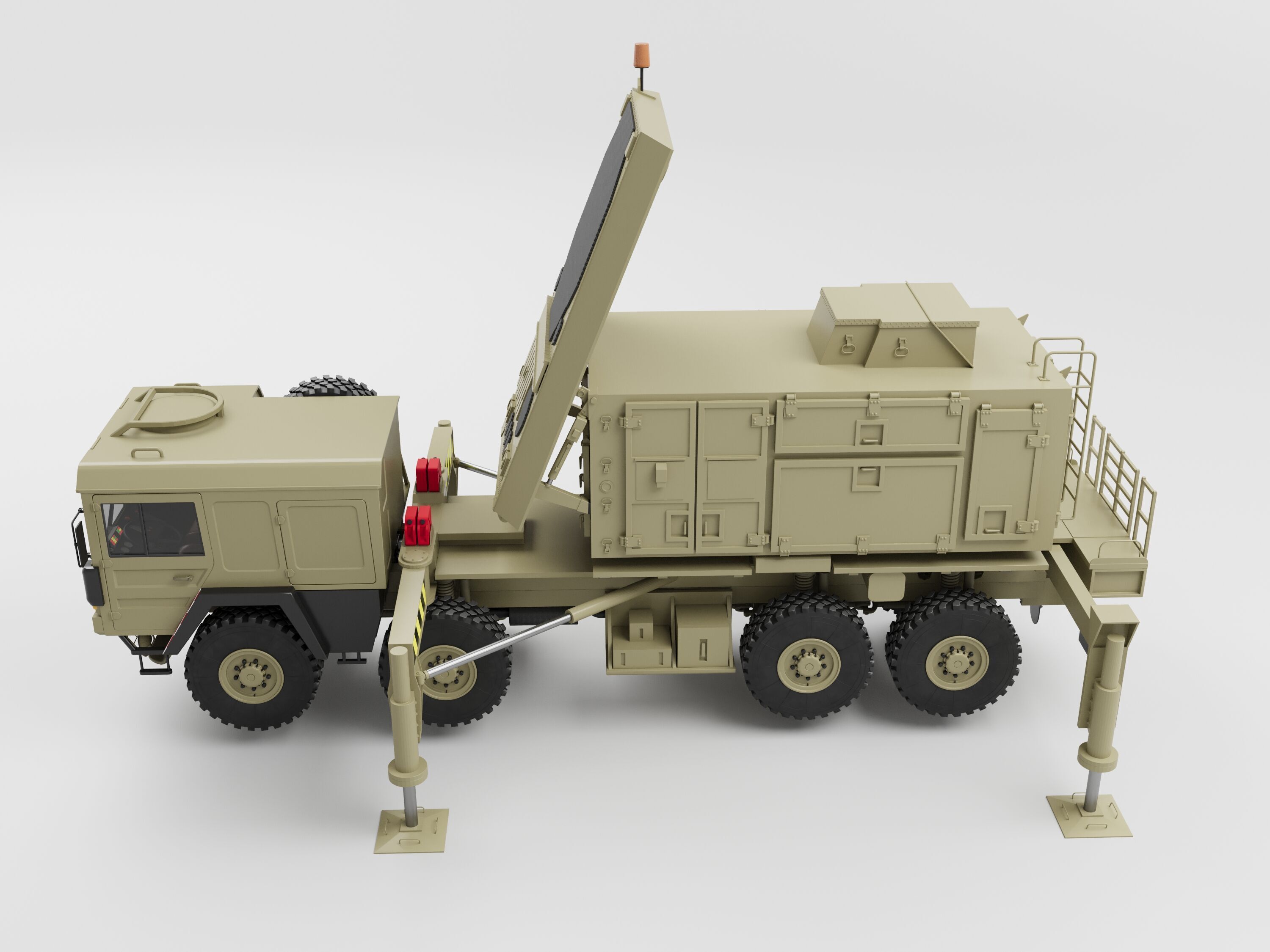 Radar AN MPQ-53 and Rocket launcher MAN KAT MIM-104 Patriot 3D model_15