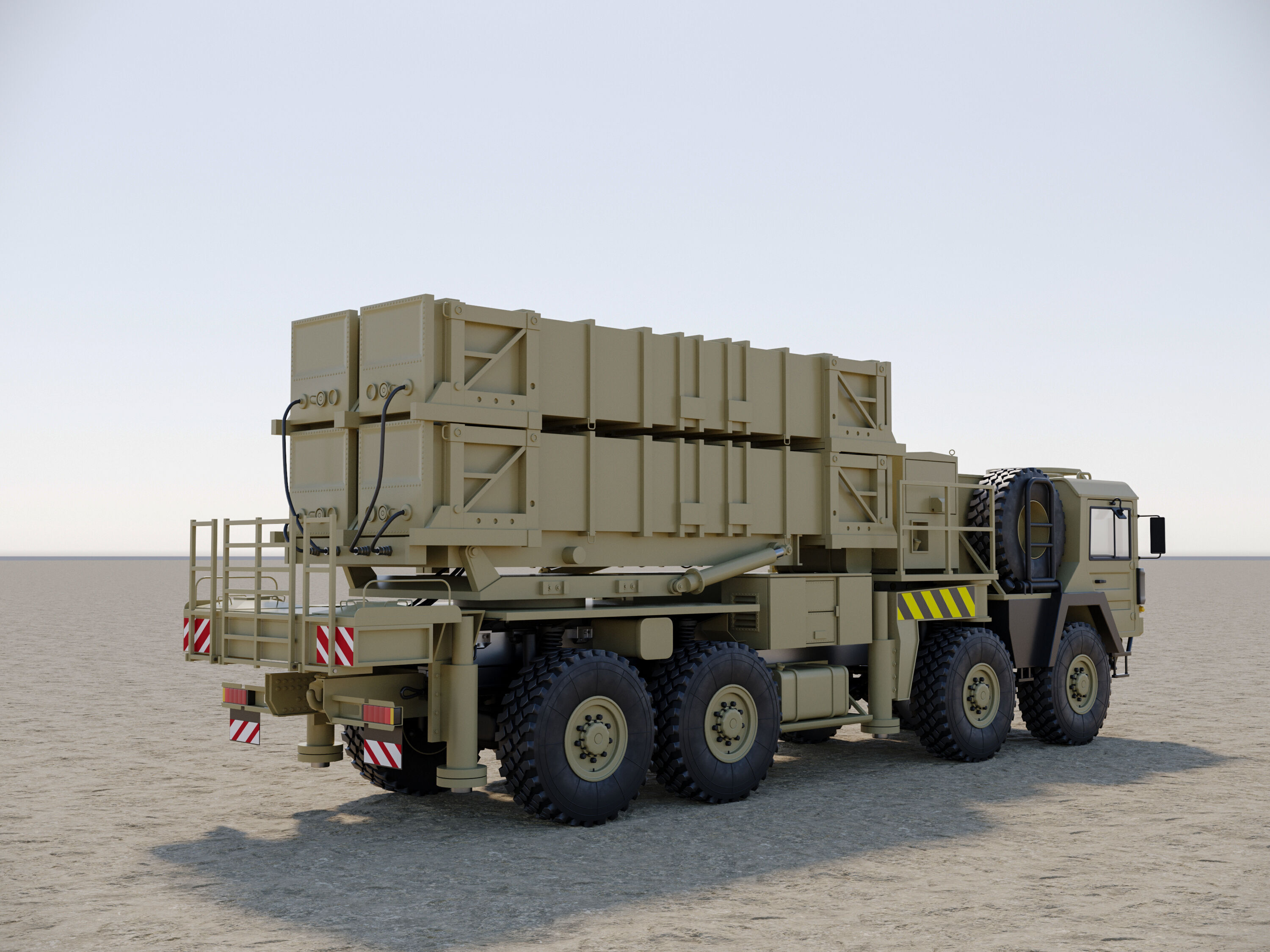 Radar AN MPQ-53 and Rocket launcher MAN KAT MIM-104 Patriot 3D model_51