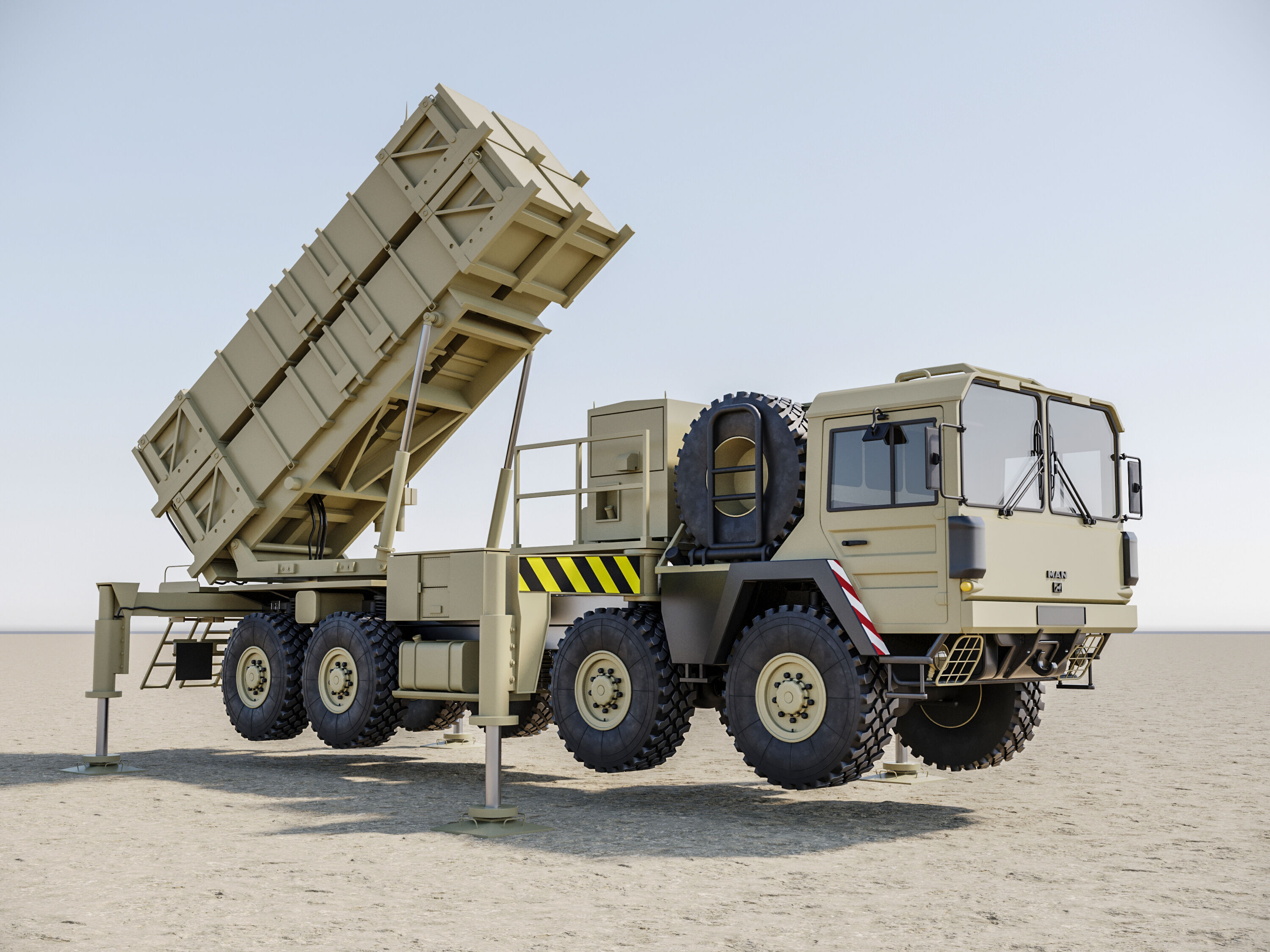 Radar AN MPQ-53 and Rocket launcher MAN KAT MIM-104 Patriot 3D model_52