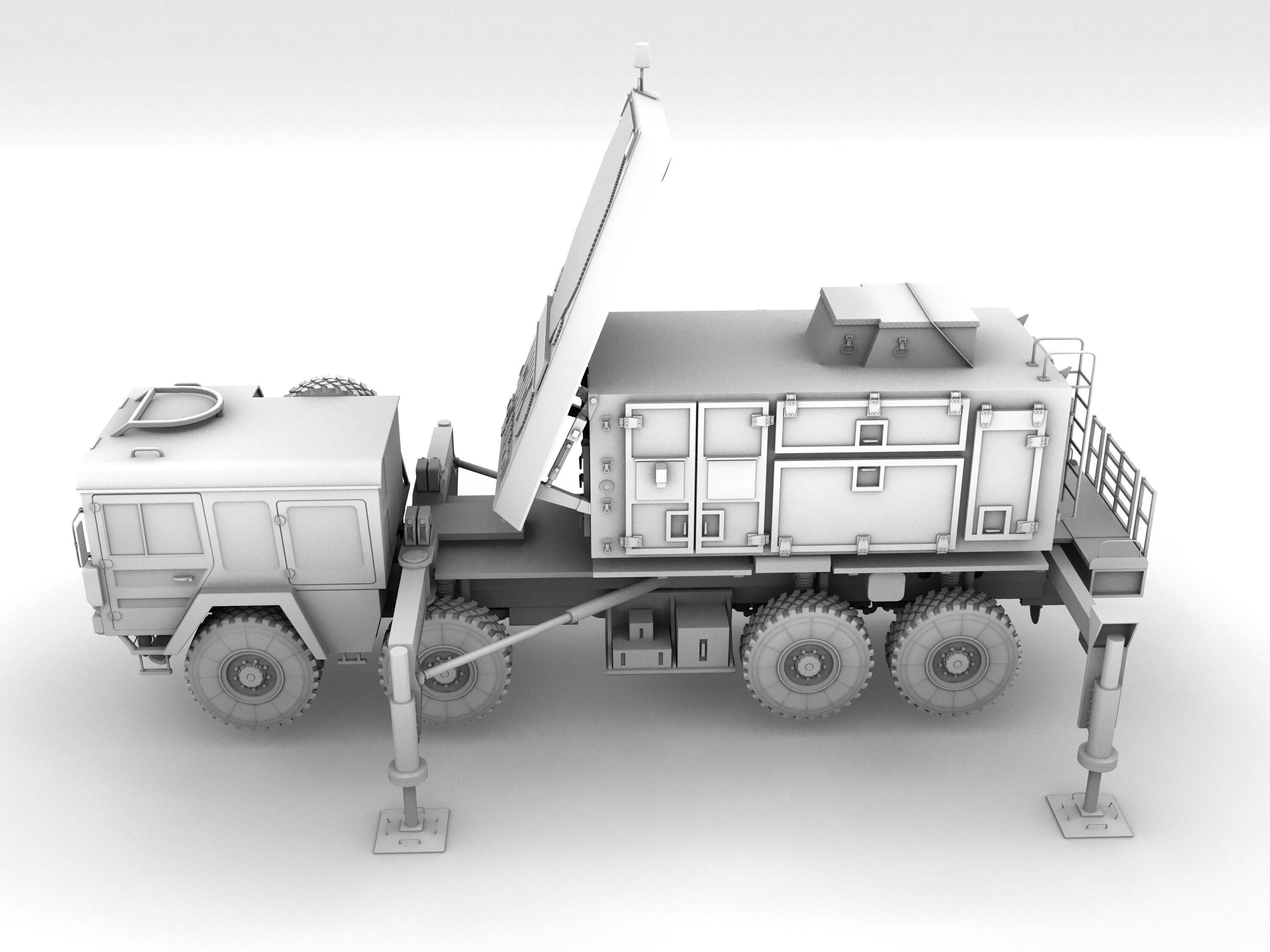 Radar AN MPQ-53 and Rocket launcher MAN KAT MIM-104 Patriot 3D model_35
