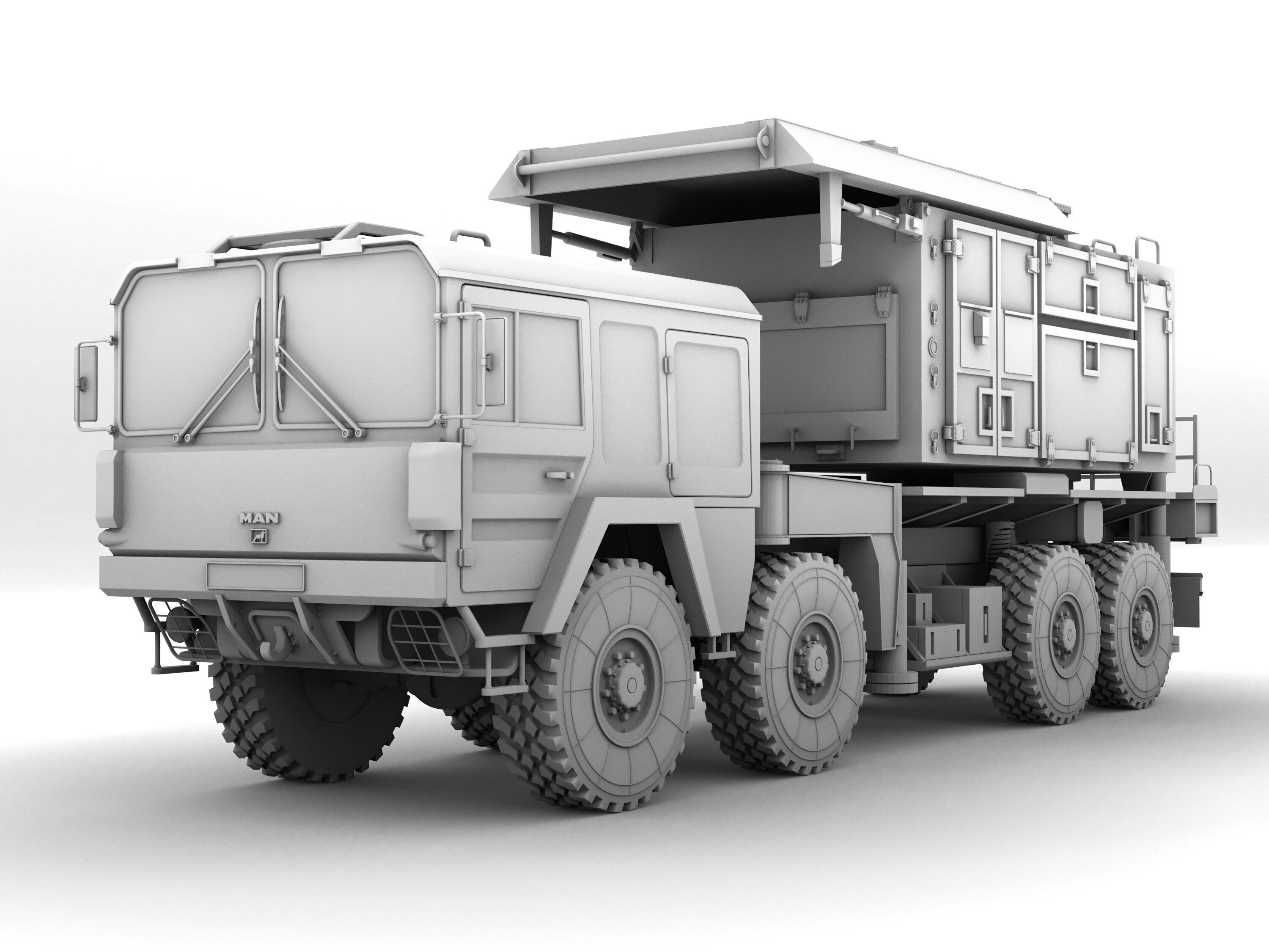 Radar AN MPQ-53 and Rocket launcher MAN KAT MIM-104 Patriot 3D model_13