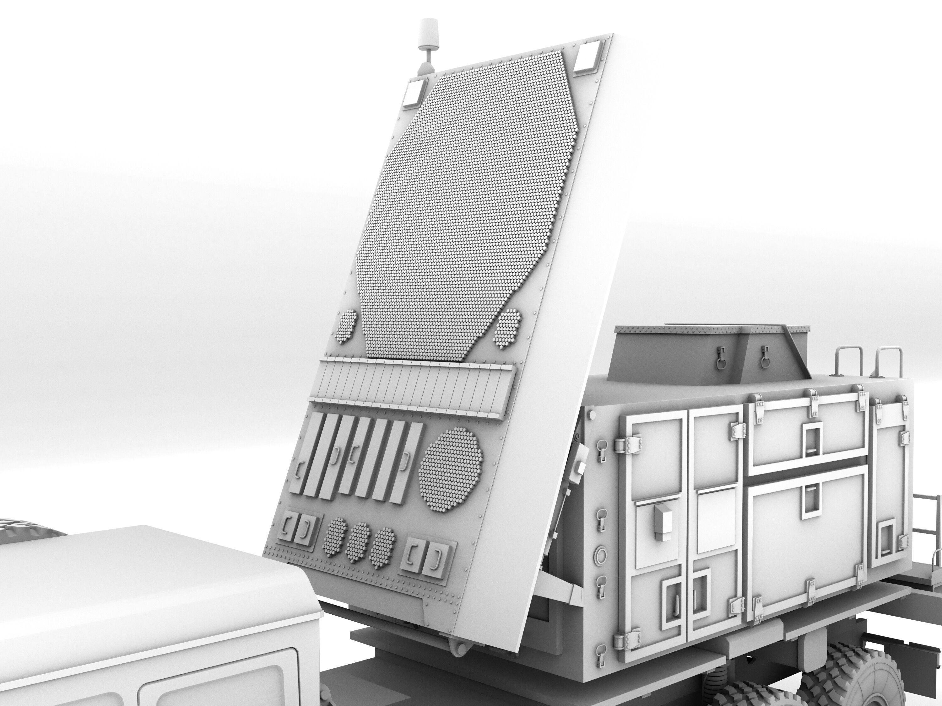 Radar AN MPQ-53 and Rocket launcher MAN KAT MIM-104 Patriot 3D model_34