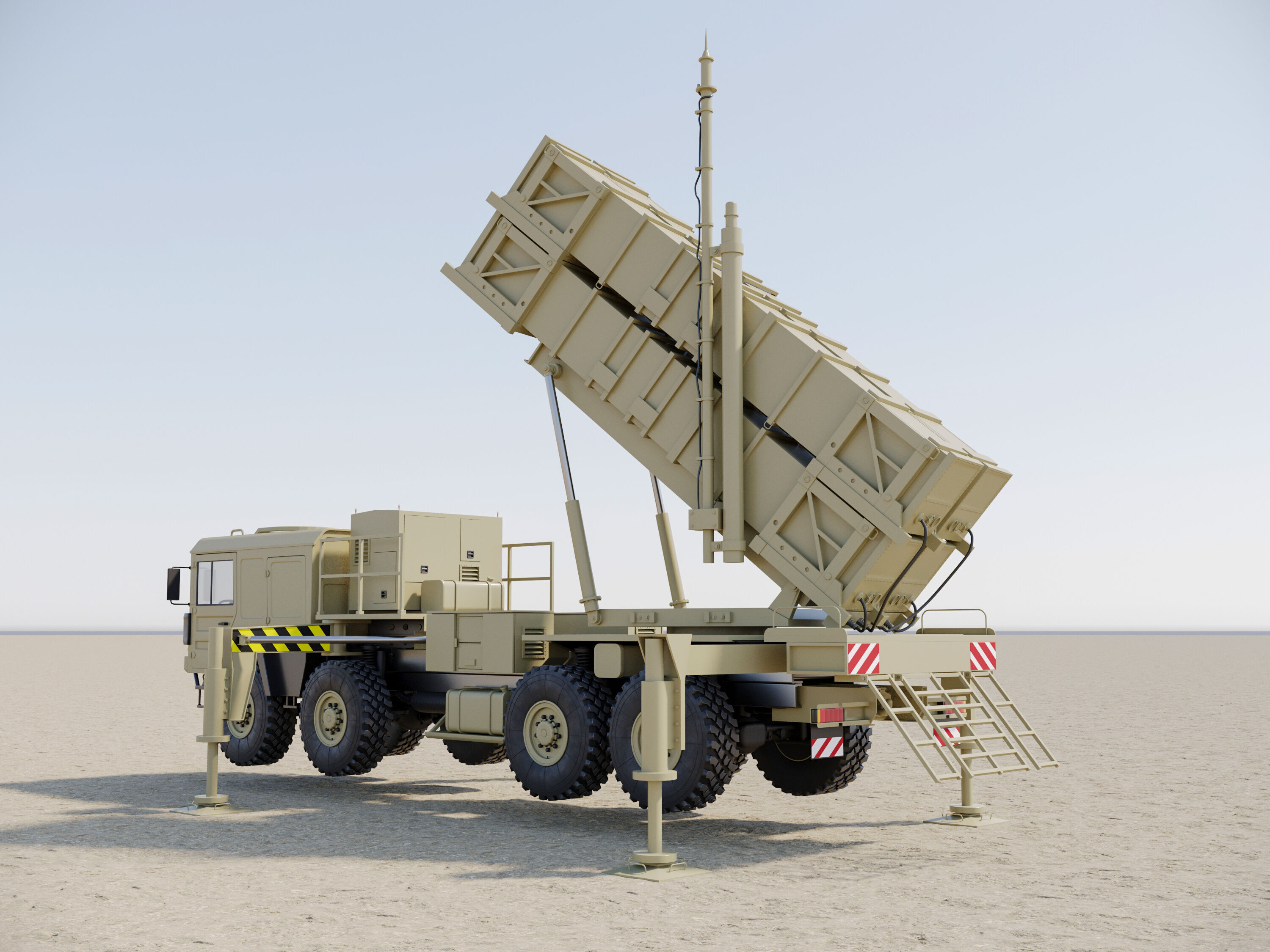Radar AN MPQ-53 and Rocket launcher MAN KAT MIM-104 Patriot 3D model_53