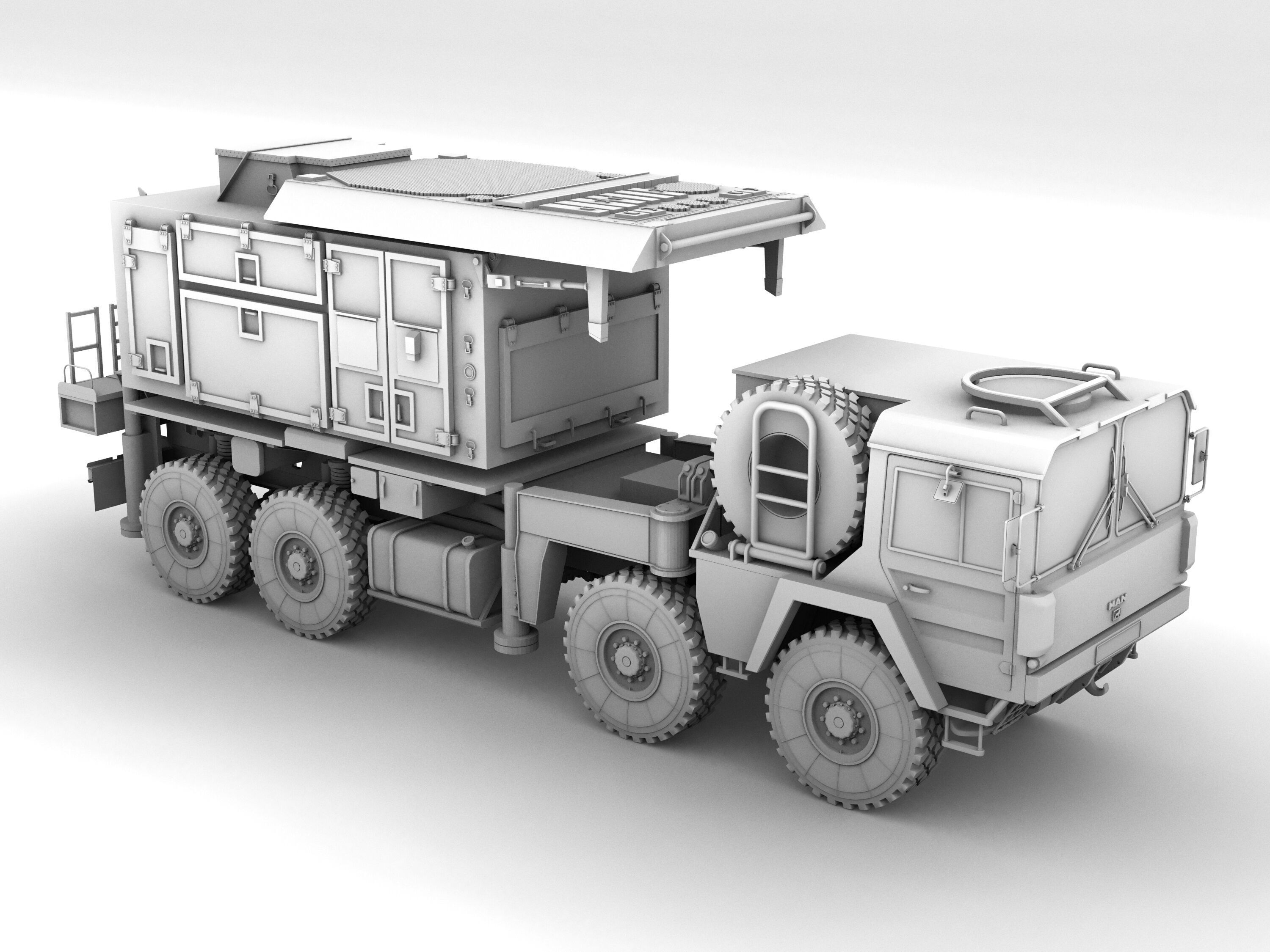 Radar AN MPQ-53 and Rocket launcher MAN KAT MIM-104 Patriot 3D model_31