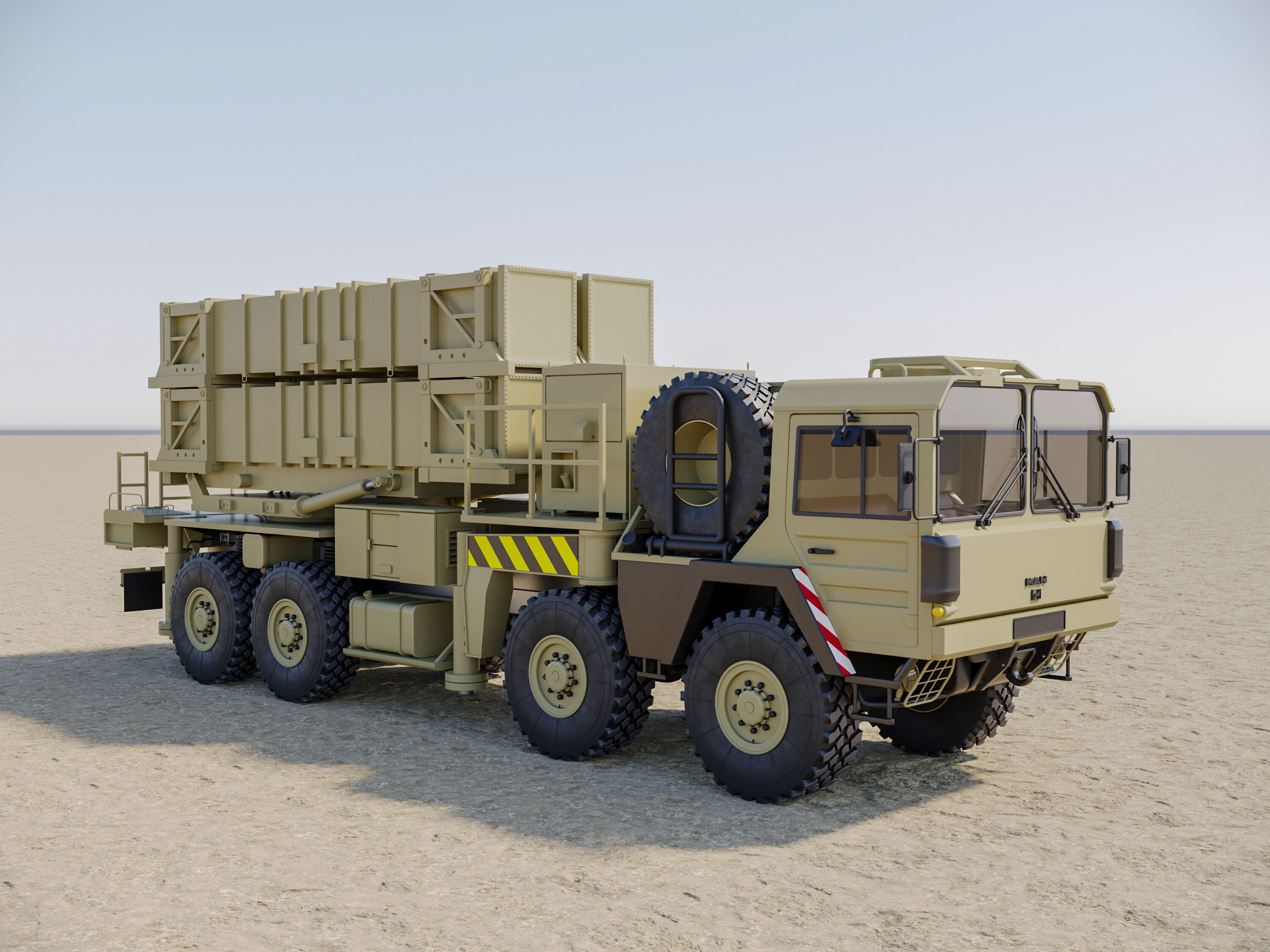Radar AN MPQ-53 and Rocket launcher MAN KAT MIM-104 Patriot 3D model_60
