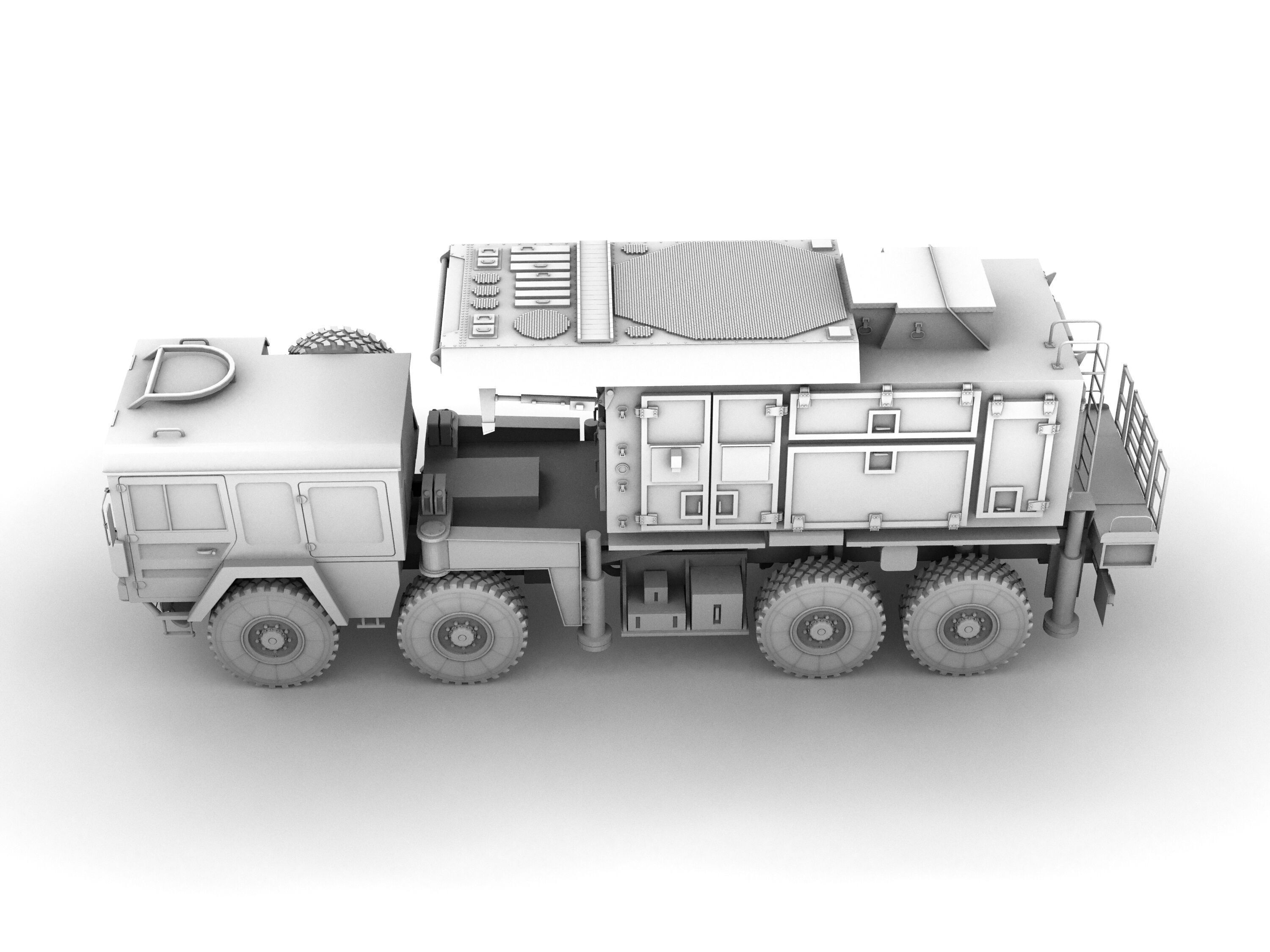 Radar AN MPQ-53 and Rocket launcher MAN KAT MIM-104 Patriot 3D model_20