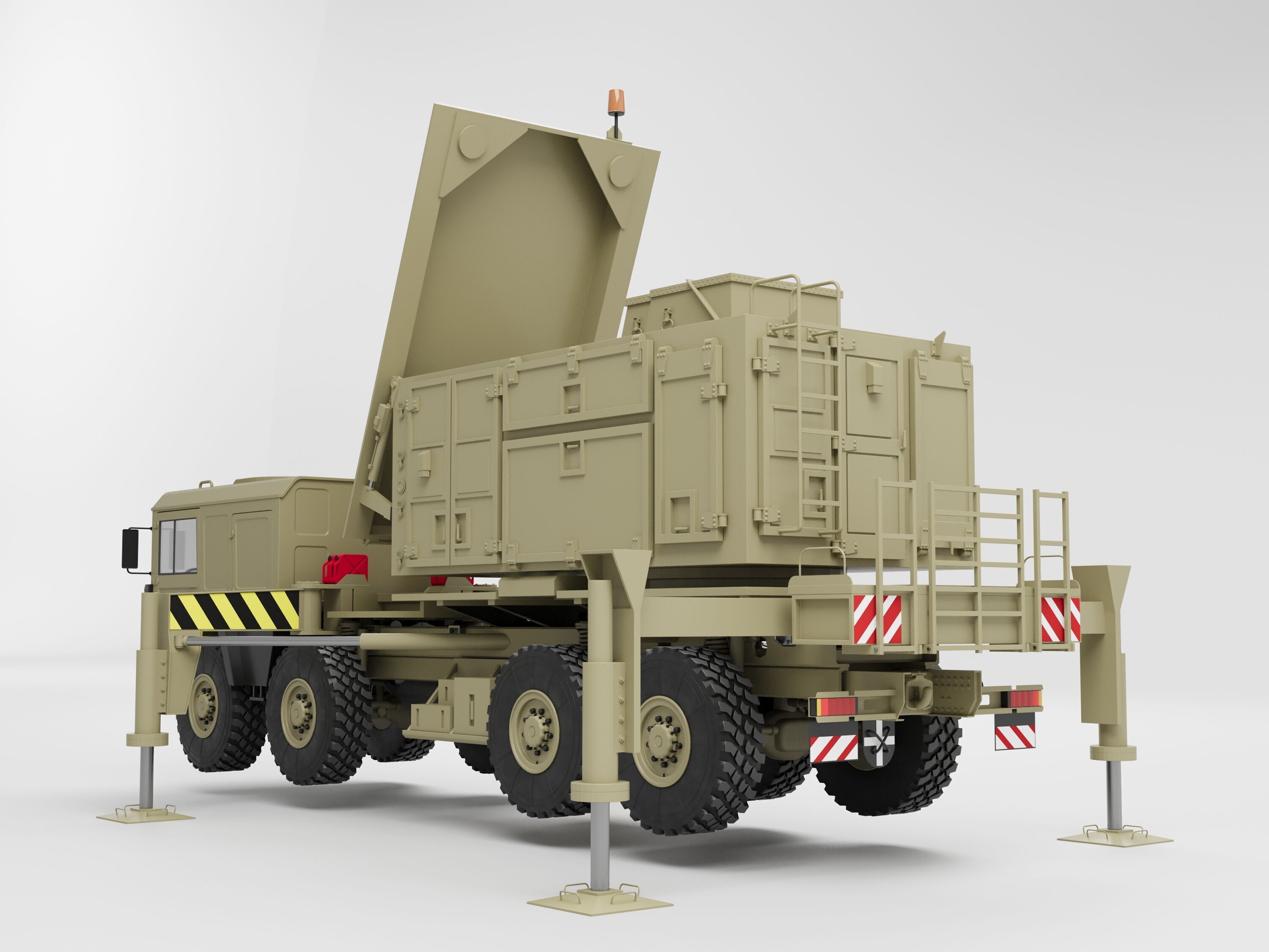 Radar AN MPQ-53 and Rocket launcher MAN KAT MIM-104 Patriot 3D model_32