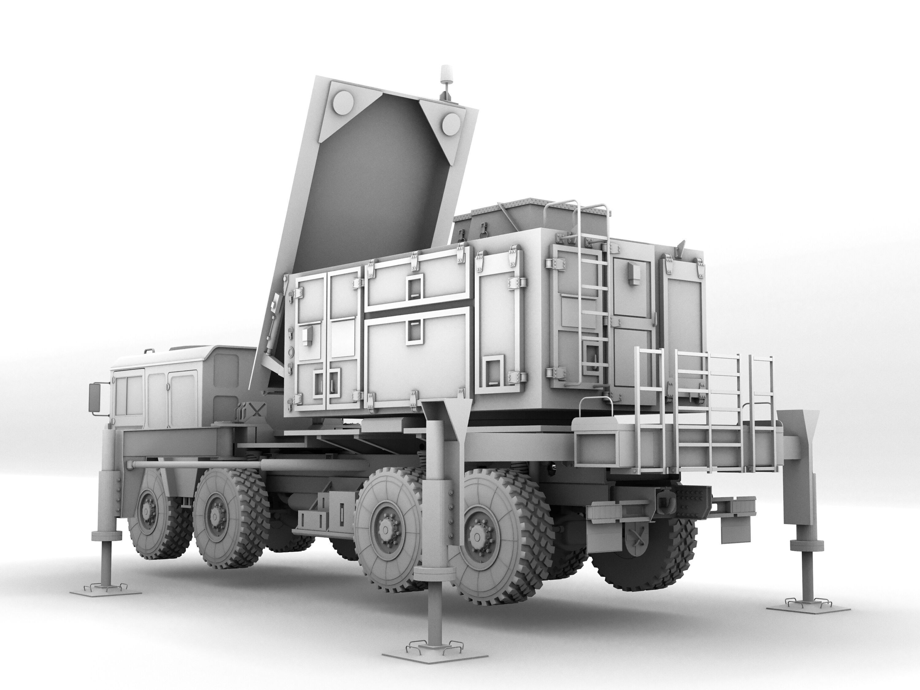Radar AN MPQ-53 and Rocket launcher MAN KAT MIM-104 Patriot 3D model_36