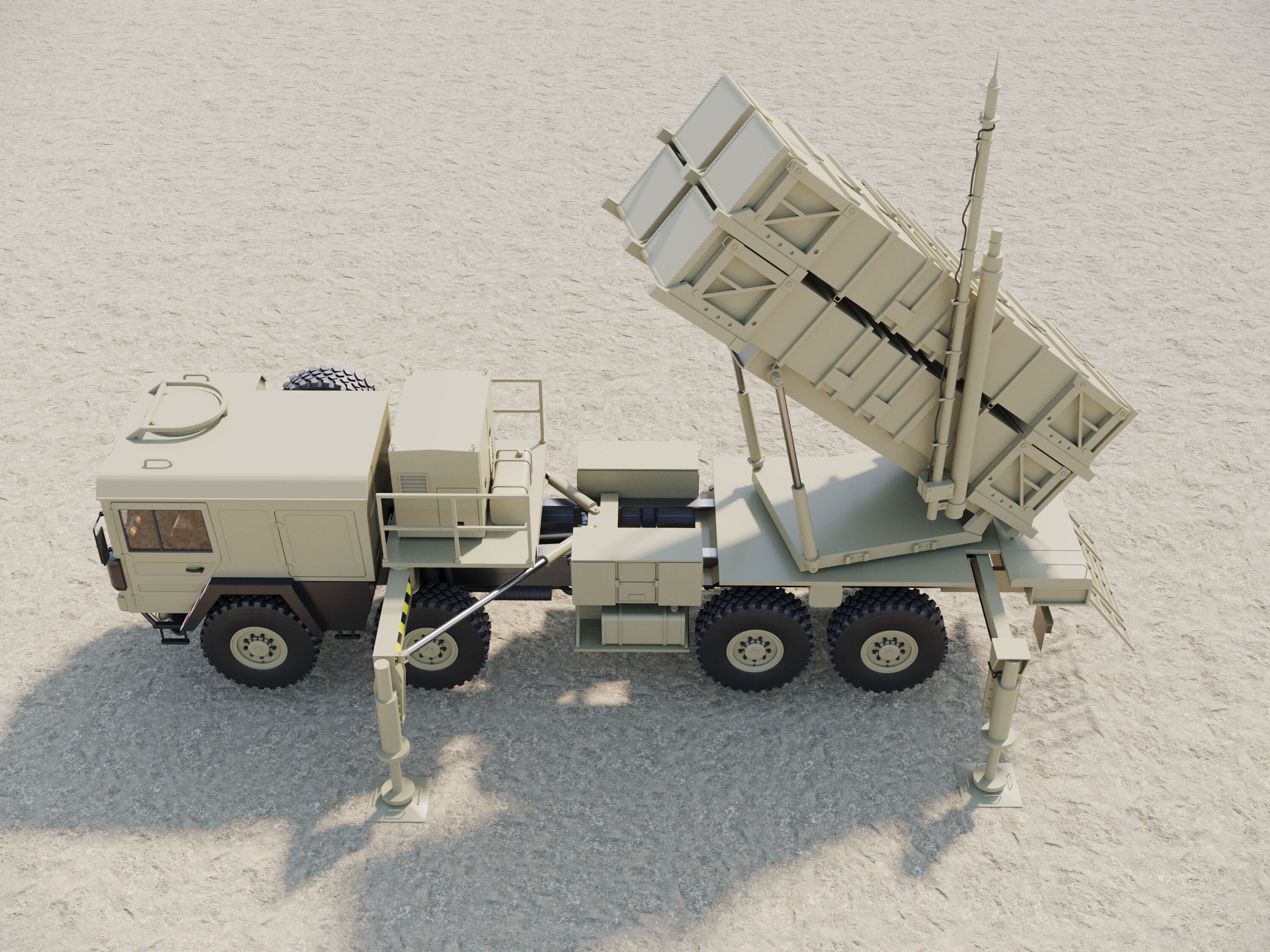 Radar AN MPQ-53 and Rocket launcher MAN KAT MIM-104 Patriot 3D model_66