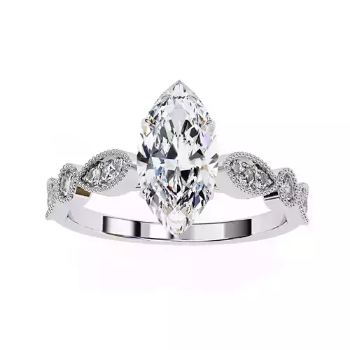 Marquise diamond vintage setting solitaire ring 