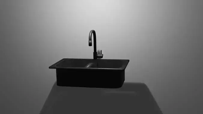 Modern Kitchen Sink with Faucet   3D Model 3D print model