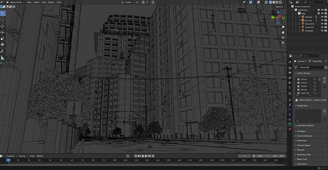Modern City Street Model - Realistic Street and Rainy Scene 3D model 2