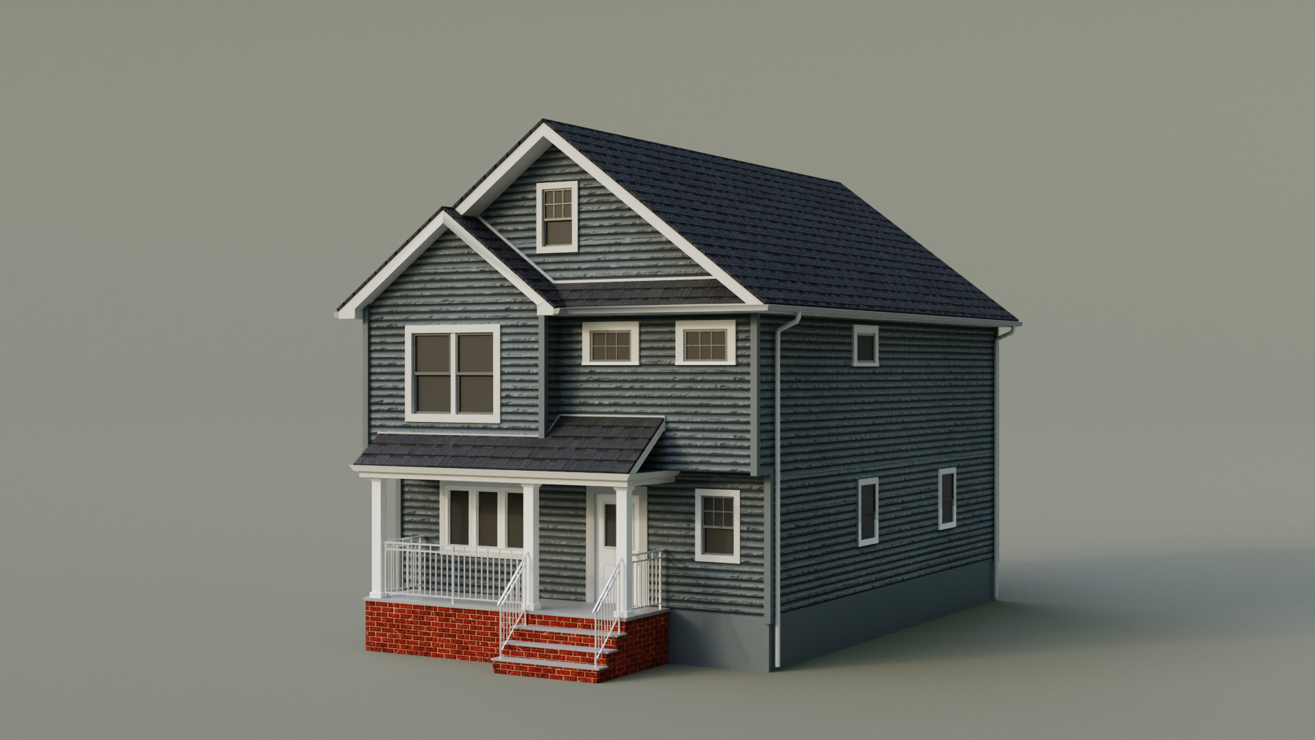 Low Poly house 21 Low-poly 3D model_2