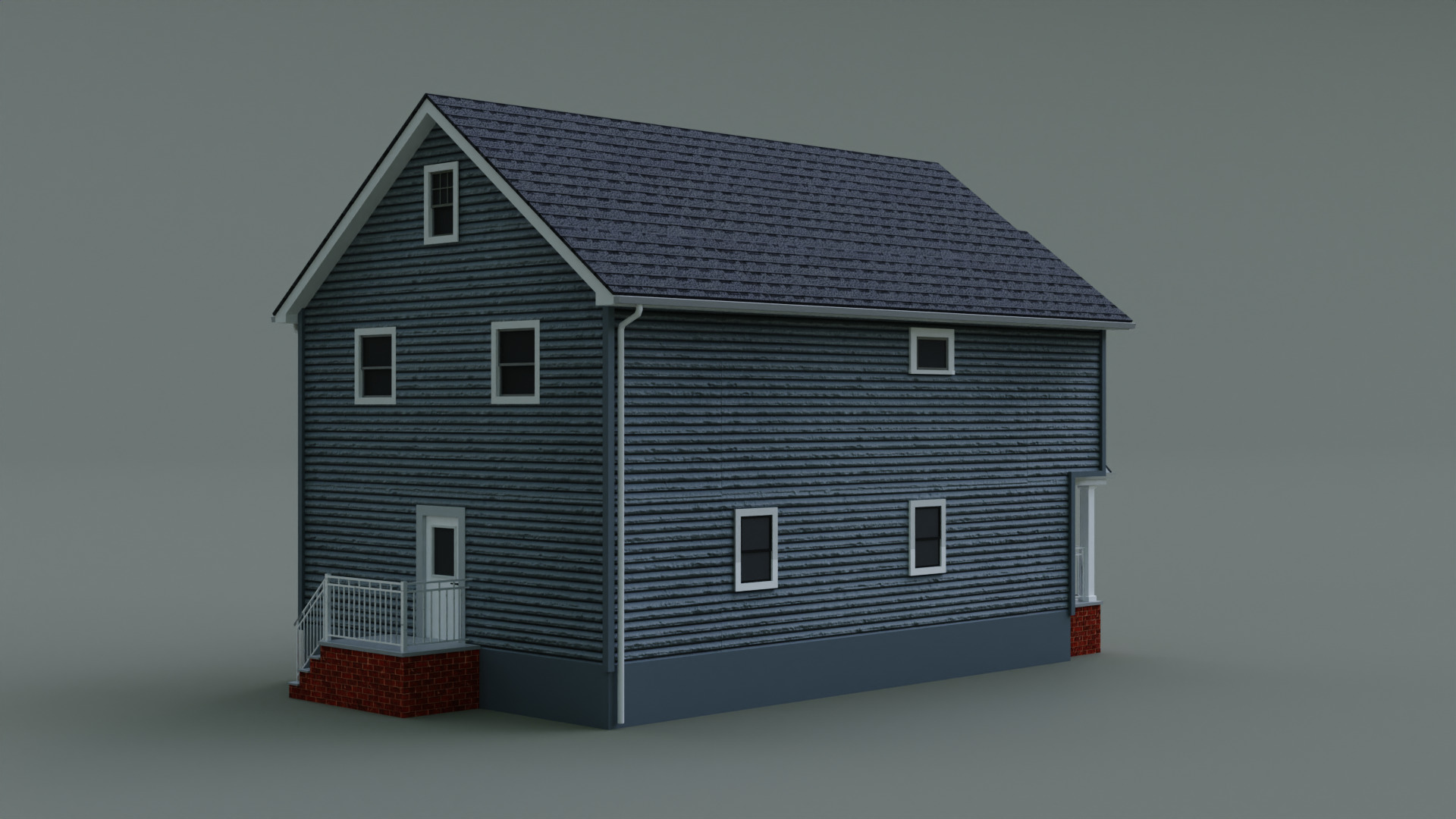 Low Poly house 21 Low-poly 3D model_5