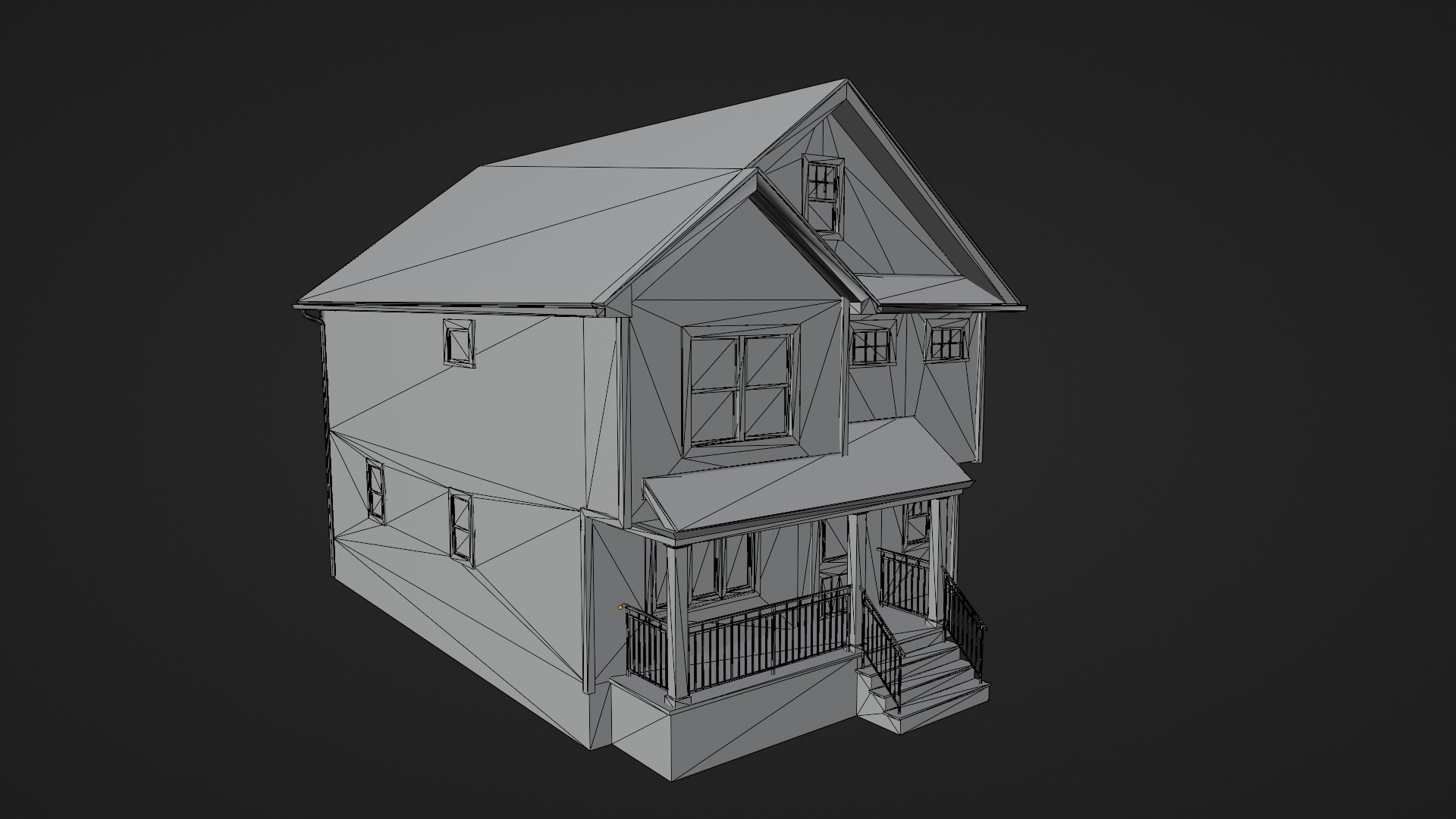 Low Poly house 21 Low-poly 3D model_9