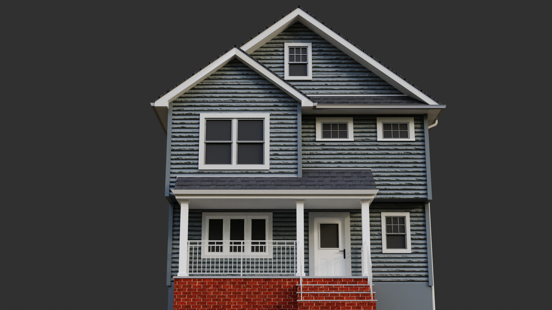 Low Poly house 21 Low-poly 3D model_7