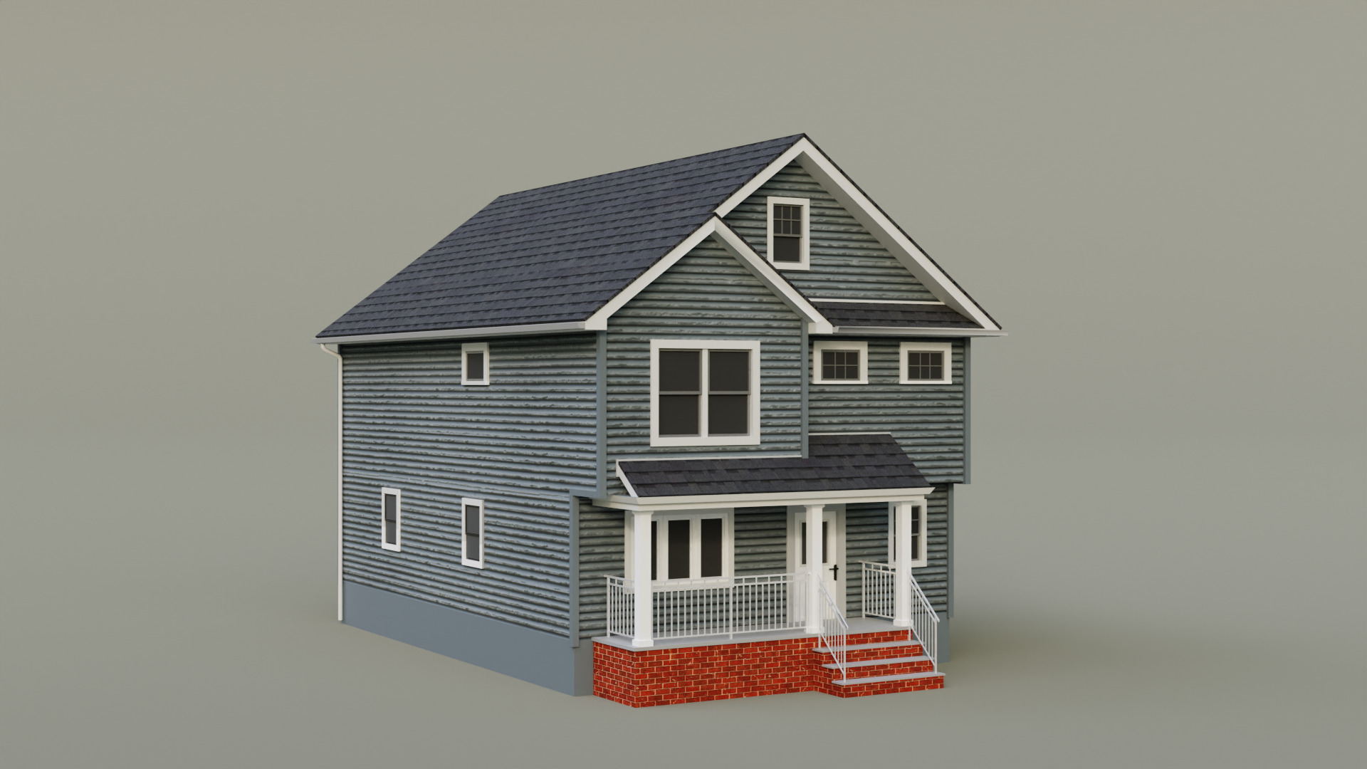 Low Poly house 21 Low-poly 3D model_1