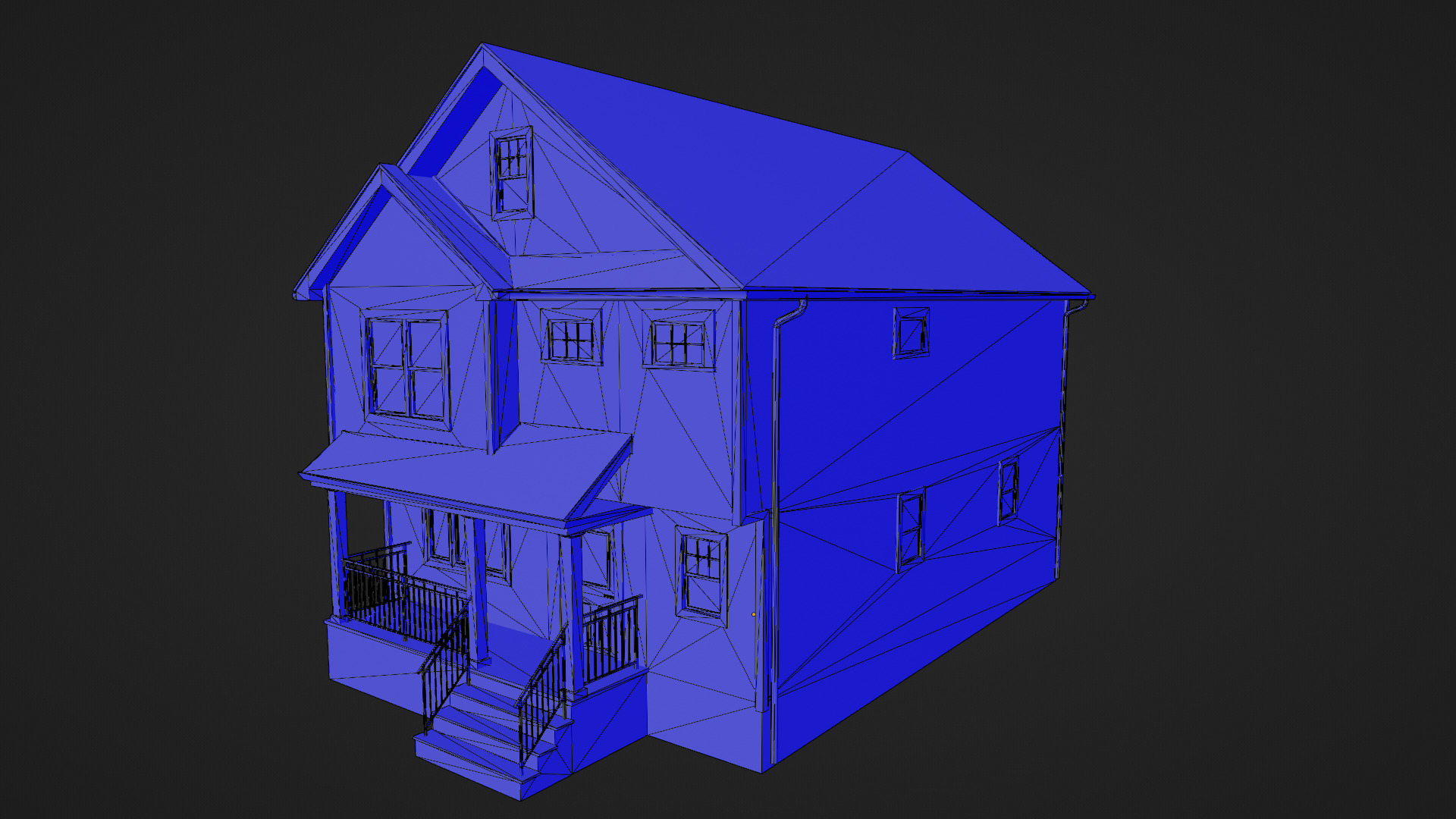 Low Poly house 21 Low-poly 3D model_10