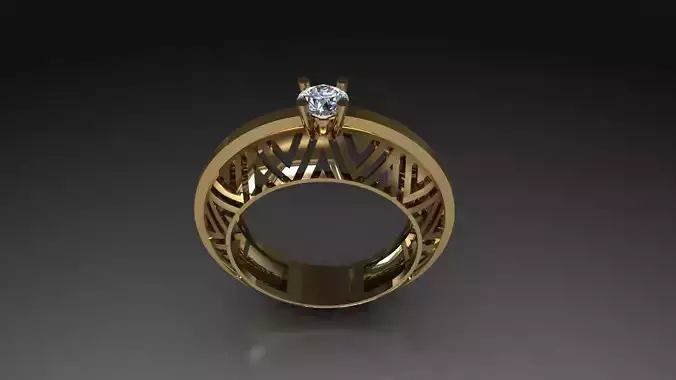 LADIES PREMIUM WEDDING RING 3D print model