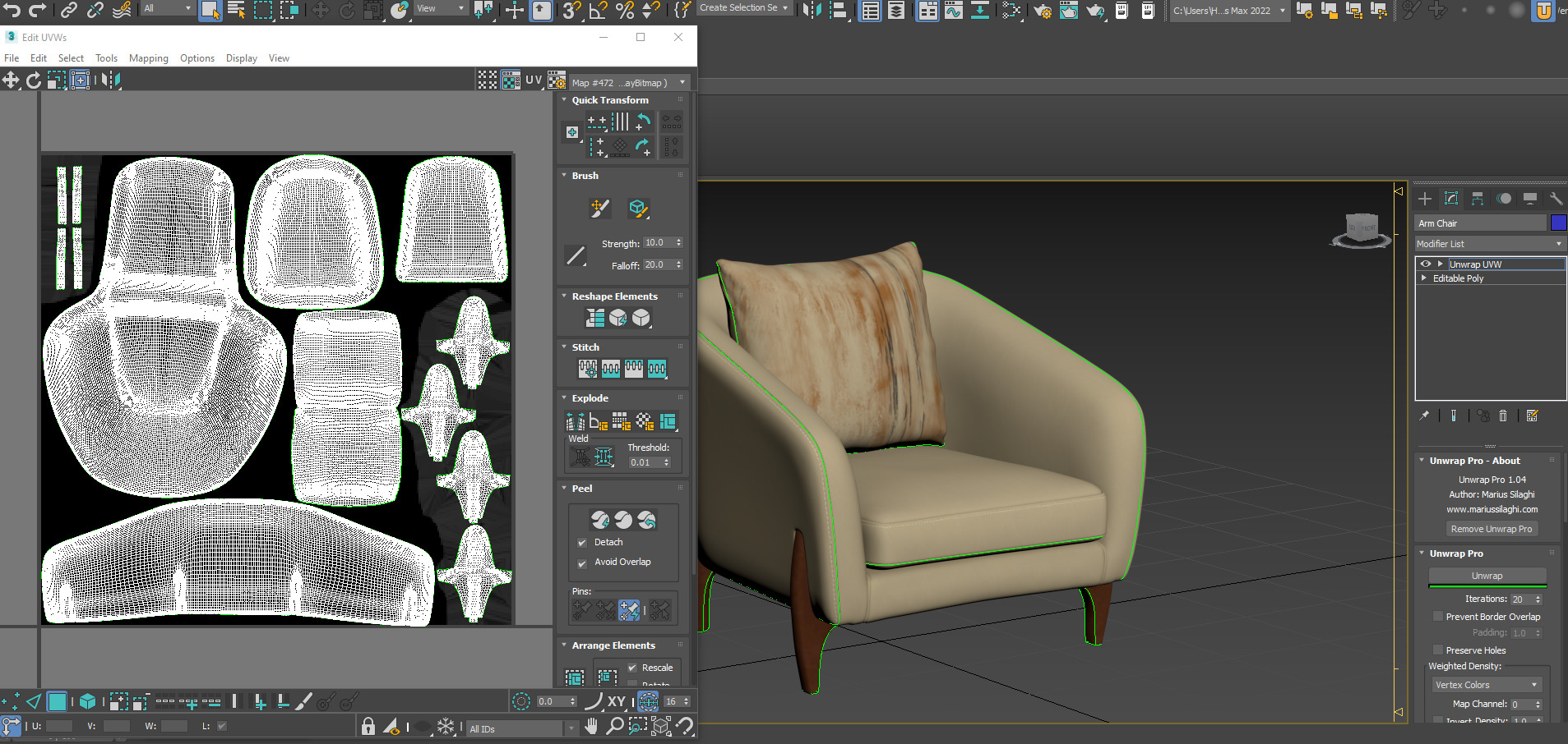 Arm Chair 3D model_10