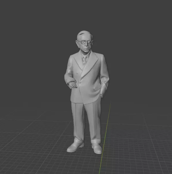 Jean-Paul Sartre 3D print model_5