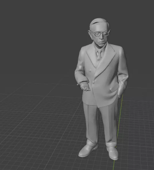Jean-Paul Sartre 3D print model_9