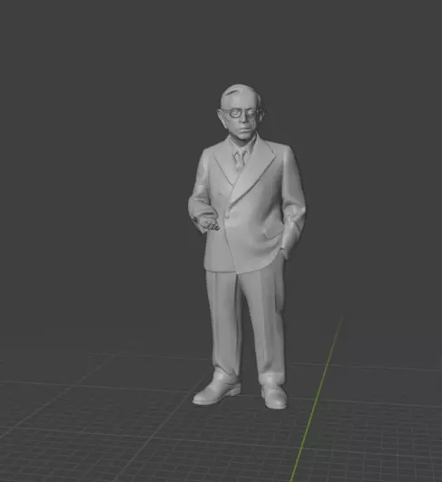 Jean-Paul Sartre 3D print model_7
