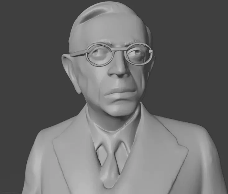 Jean-Paul Sartre 3D print model_15