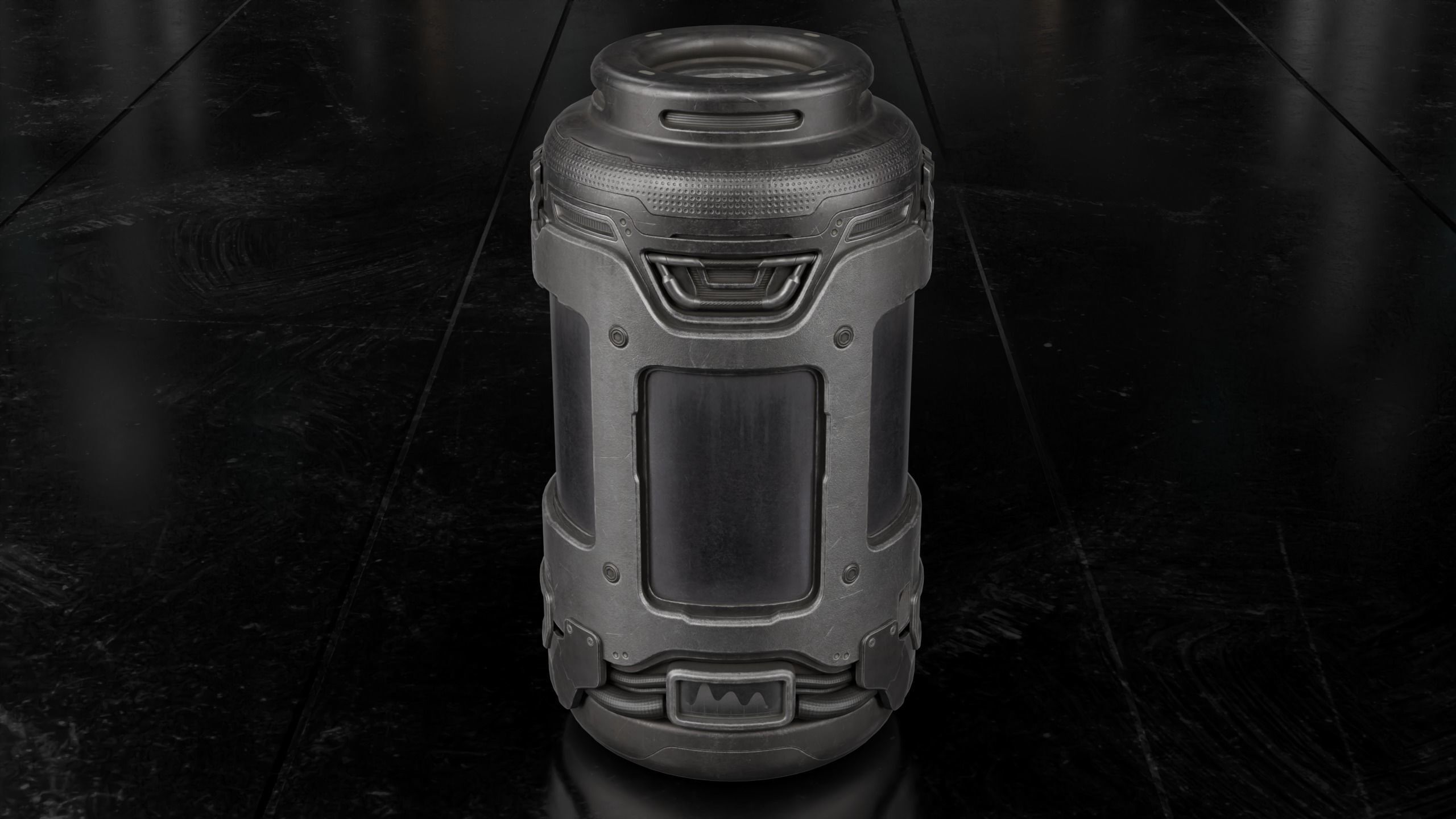 Sci-fi Barrel Low-poly 3D model_4