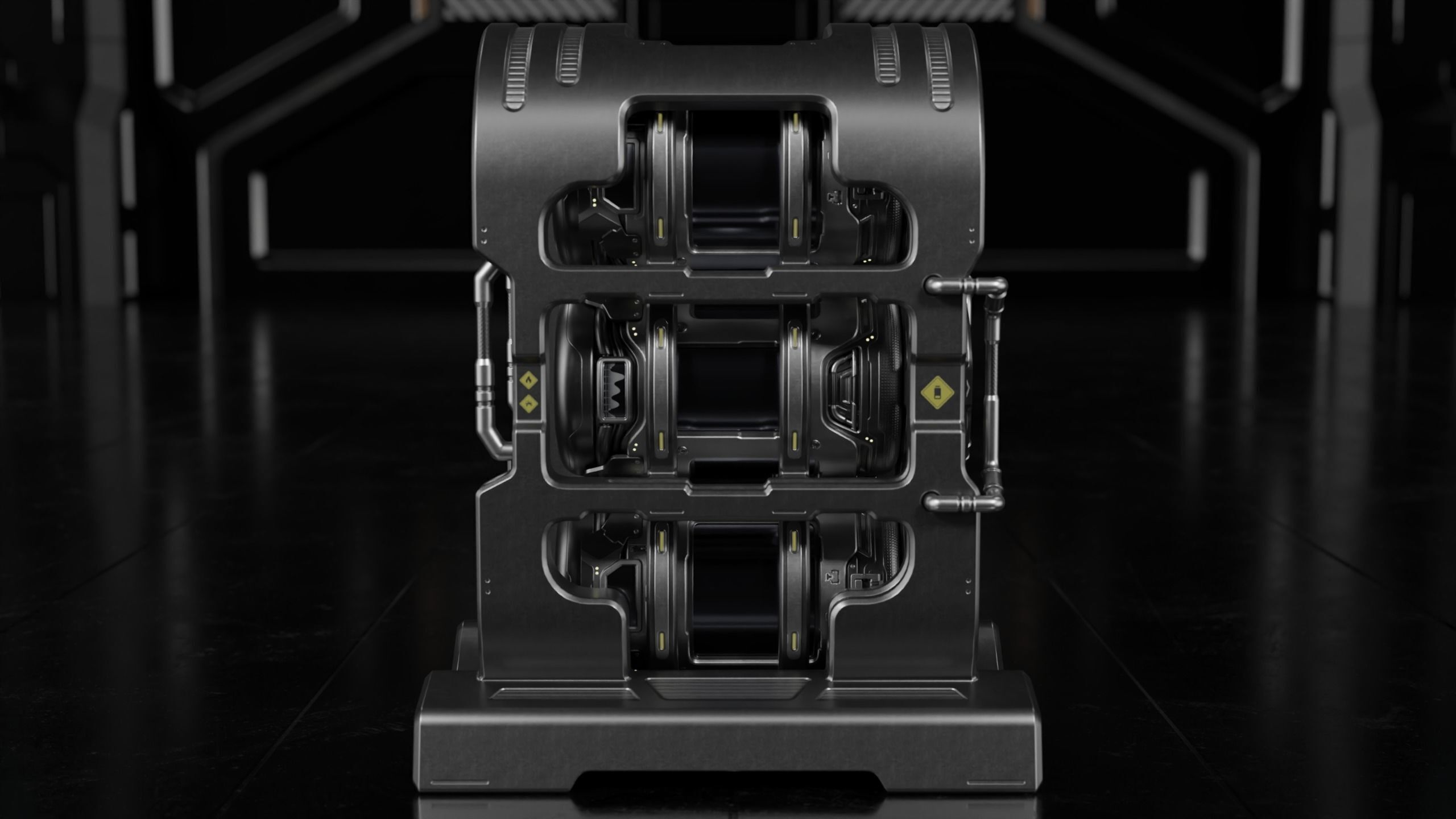 Sci-fi Barrel Low-poly 3D model_16