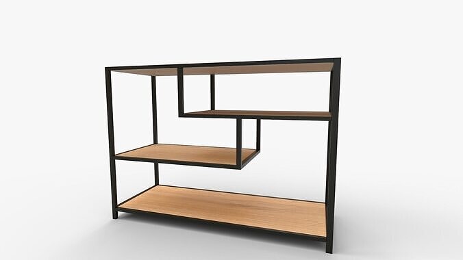 Lief Geometric Console Table Beige 3D model 5