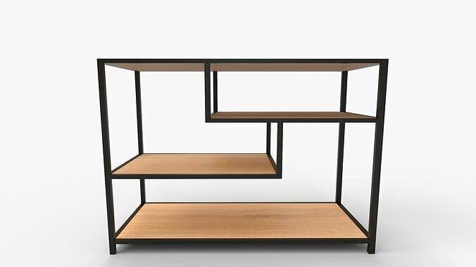 Lief Geometric Console Table Beige 3D model 4