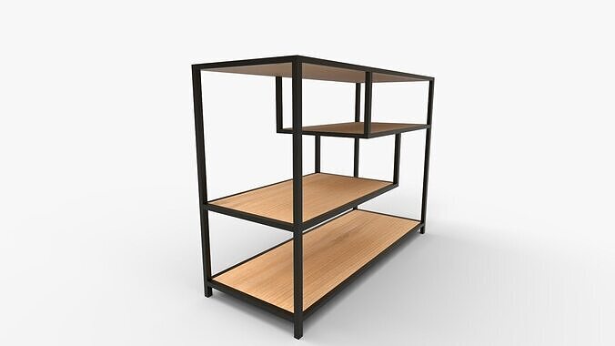 Lief Geometric Console Table Beige 3D model 3