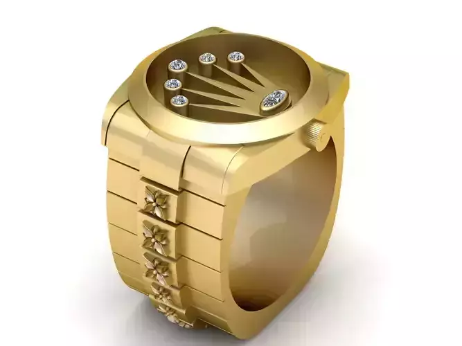 LUXURY ROLEX LOGO RING 3D PRINTABLE MODEL 3D print model