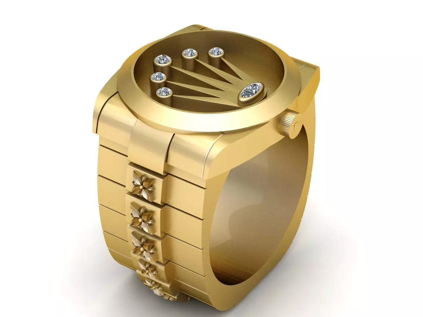 LUXURY ROLEX LOGO RING 3D PRINTABLE MODEL 3D print model