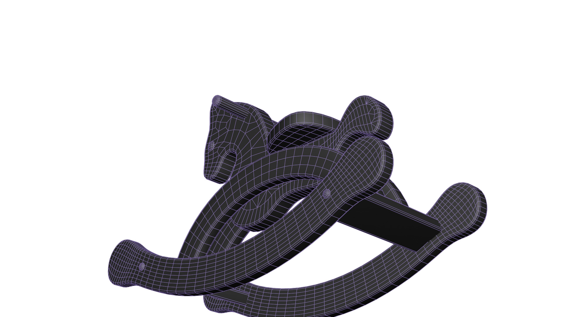 Wooden Rocking Horse 3D model_15