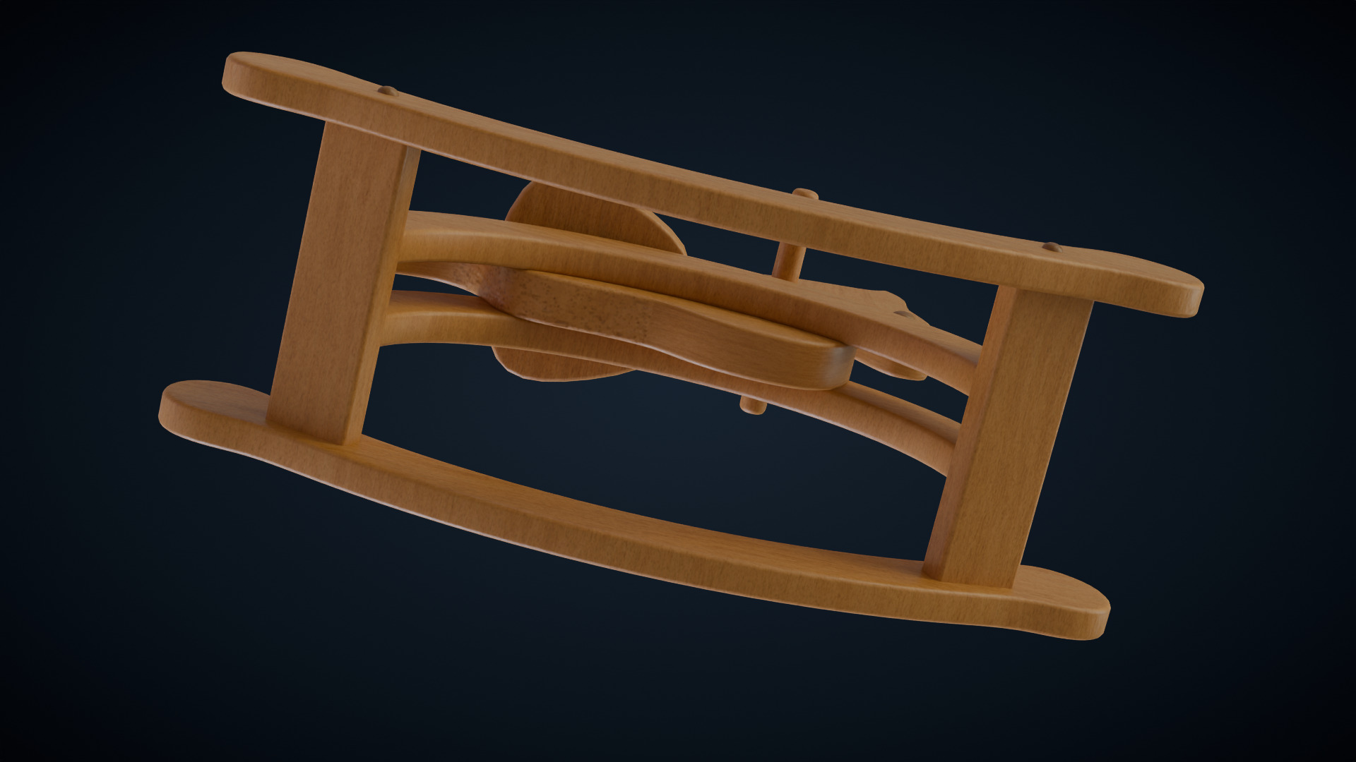 Wooden Rocking Horse 3D model_9