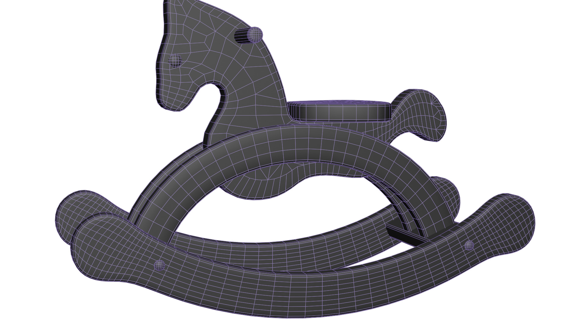 Wooden Rocking Horse 3D model_17