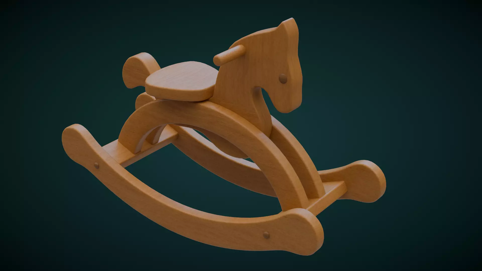 Wooden Rocking Horse 3D model_0