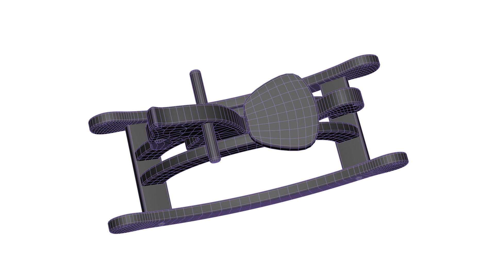 Wooden Rocking Horse 3D model_18