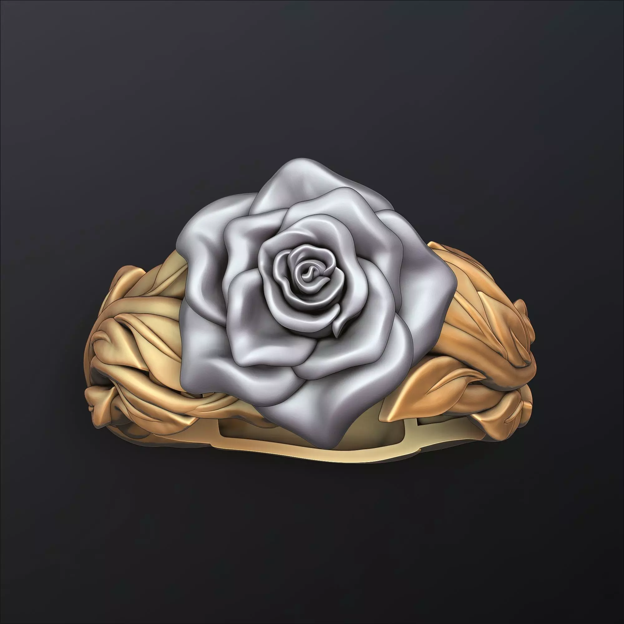 Rose Ring v2 3D print model_0